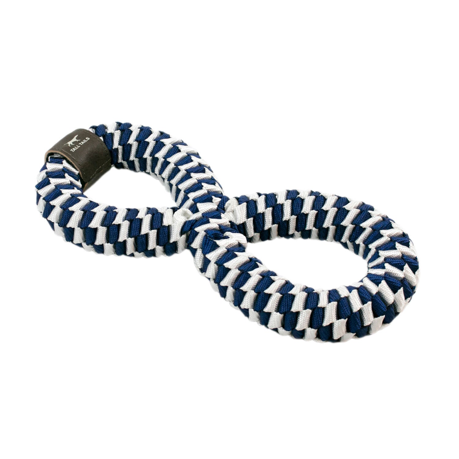 Tall Tails Tug Navy Braided Infinity Interactive Dog Toy, 11"
