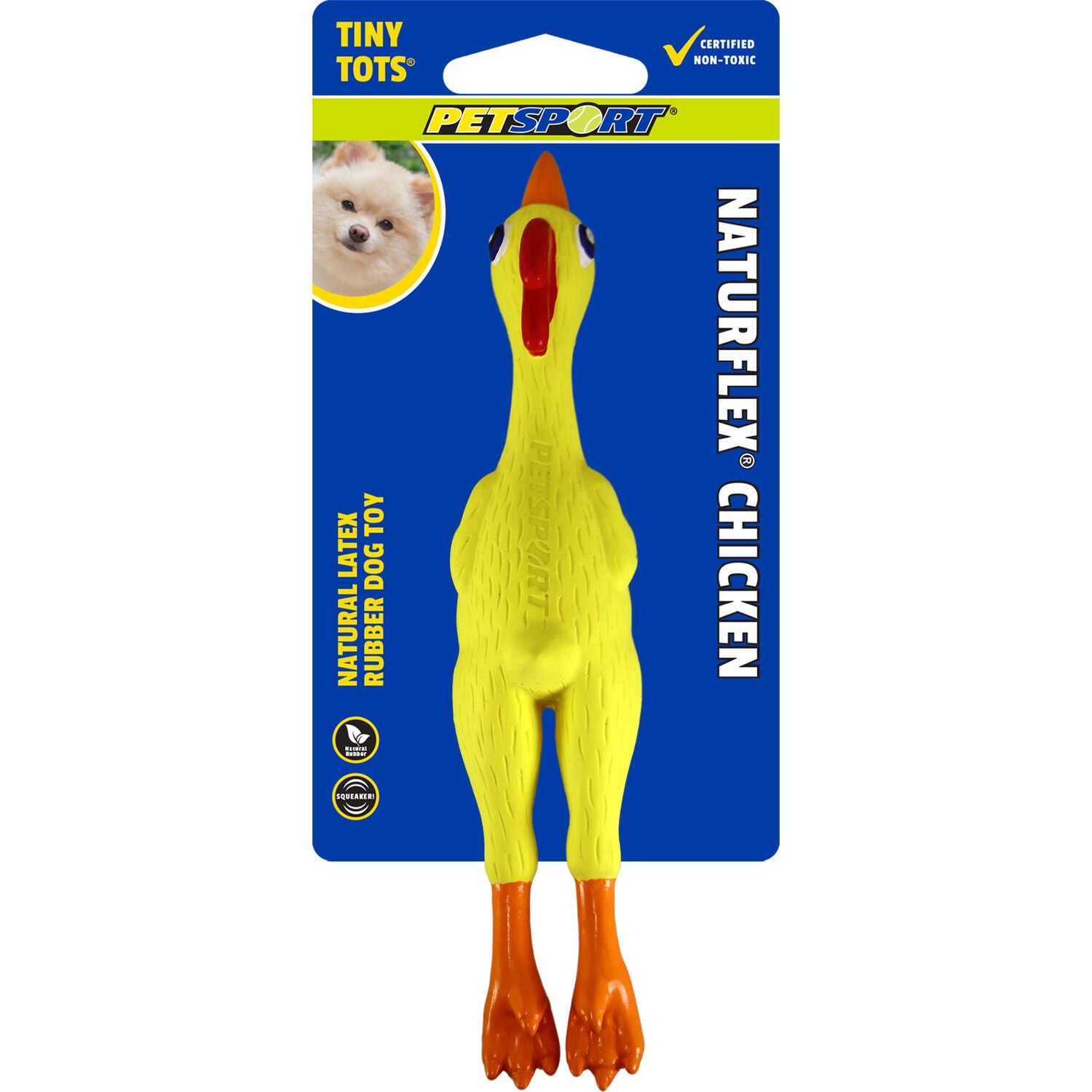 Petsport Naturflex Natural Latex Rubber Chicken Dog Toy, Jumbo, 16-Inch