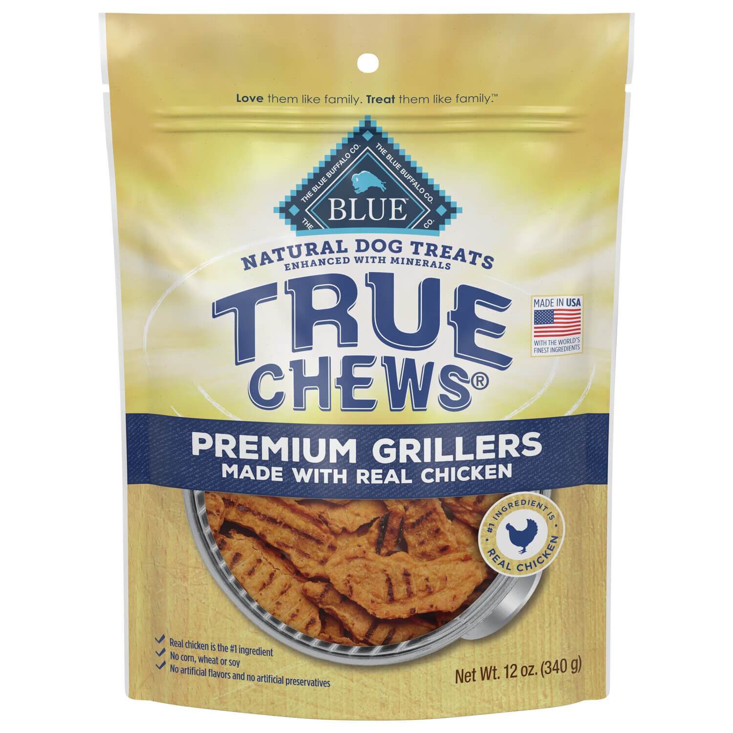 Blue Buffalo True Chews Premium Grillers Natural Dog Treats, Chicken