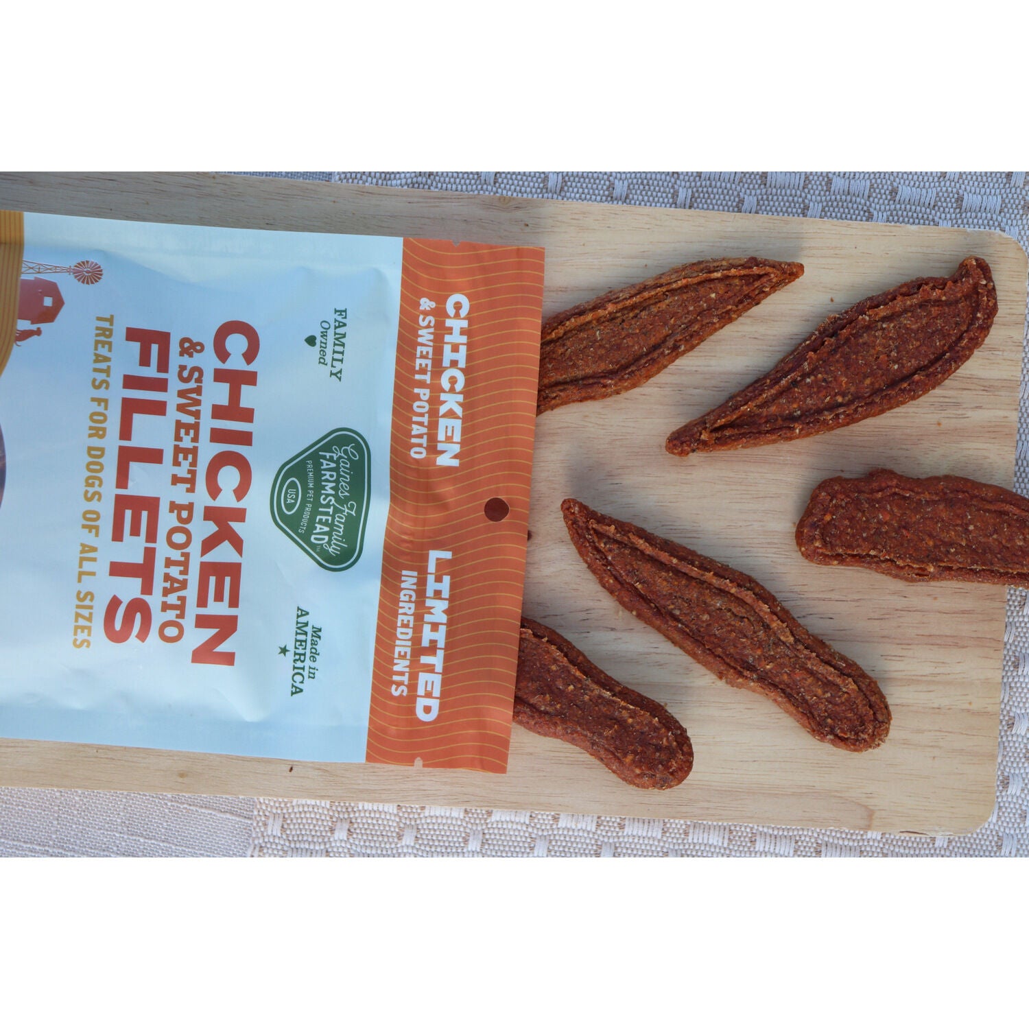 Gaines Family Farmstead Chicken And Sweet Potato Fillets Natural Dog Treats, 8Oz