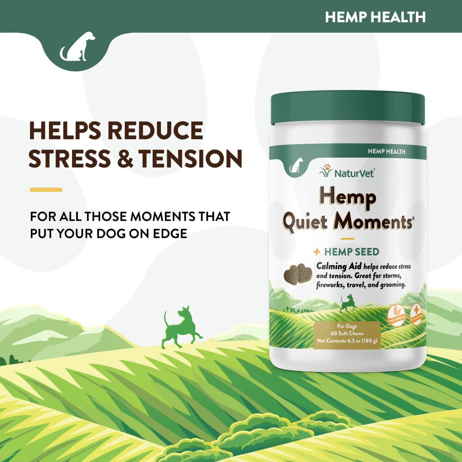 Naturvet Hemp Quiet Moments Calming Aid Soft Chews For Dogs