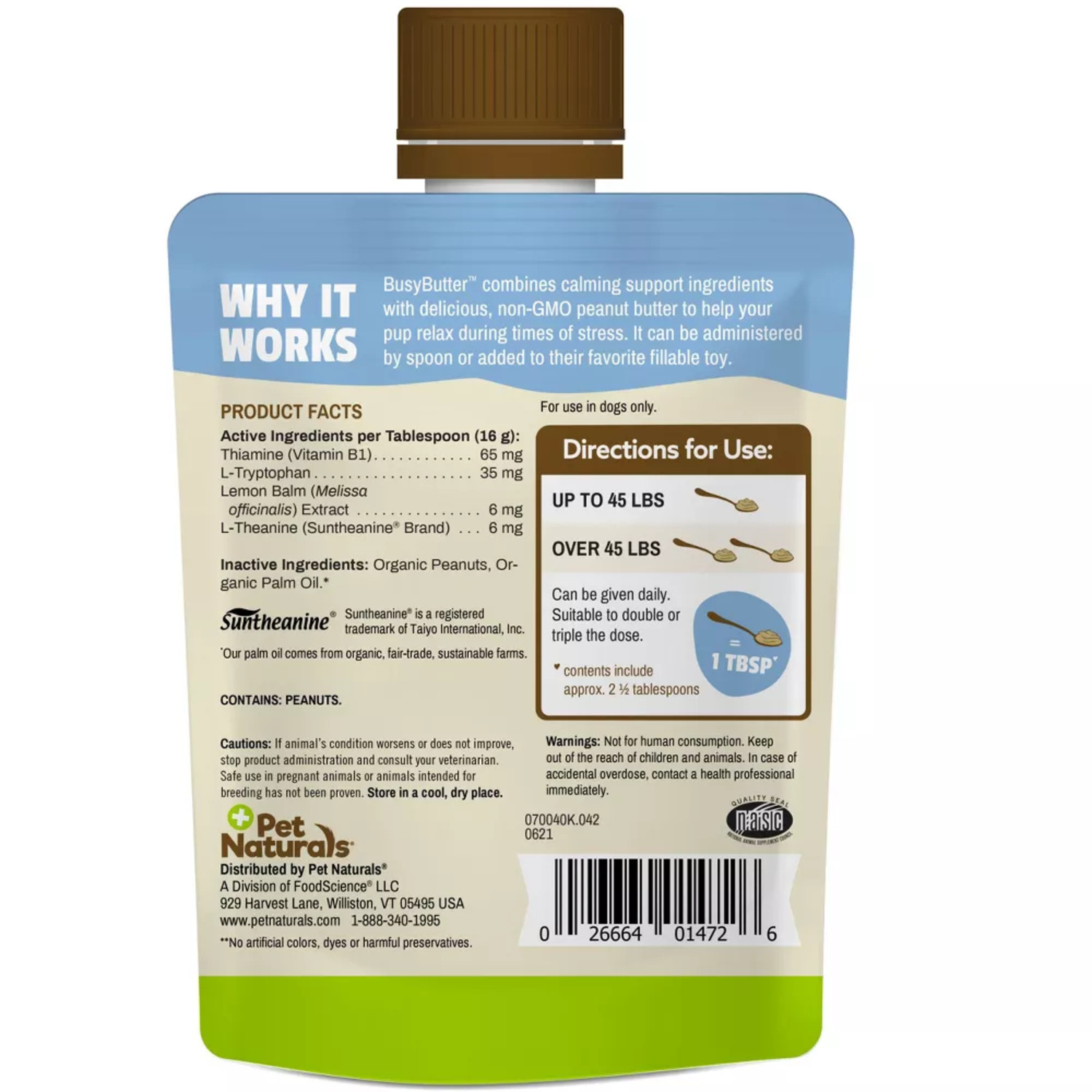 Pet Naturals Busy Butter Organic Calming Peanut Butter Dog Treat & Lick Mat Combo