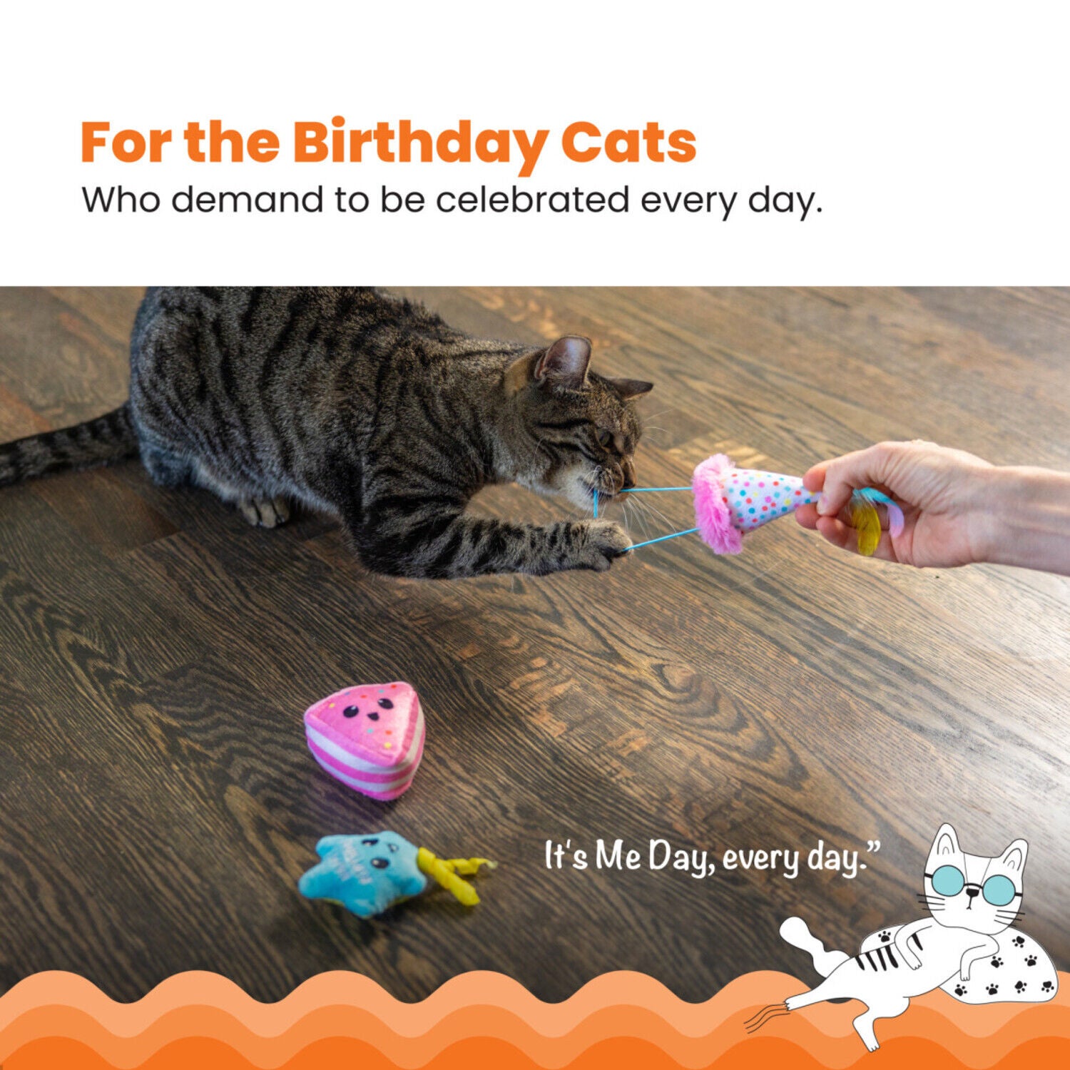 Catstages Petstages Happy Purrthday Catnip Filled Plush Cat Toys - Multipack