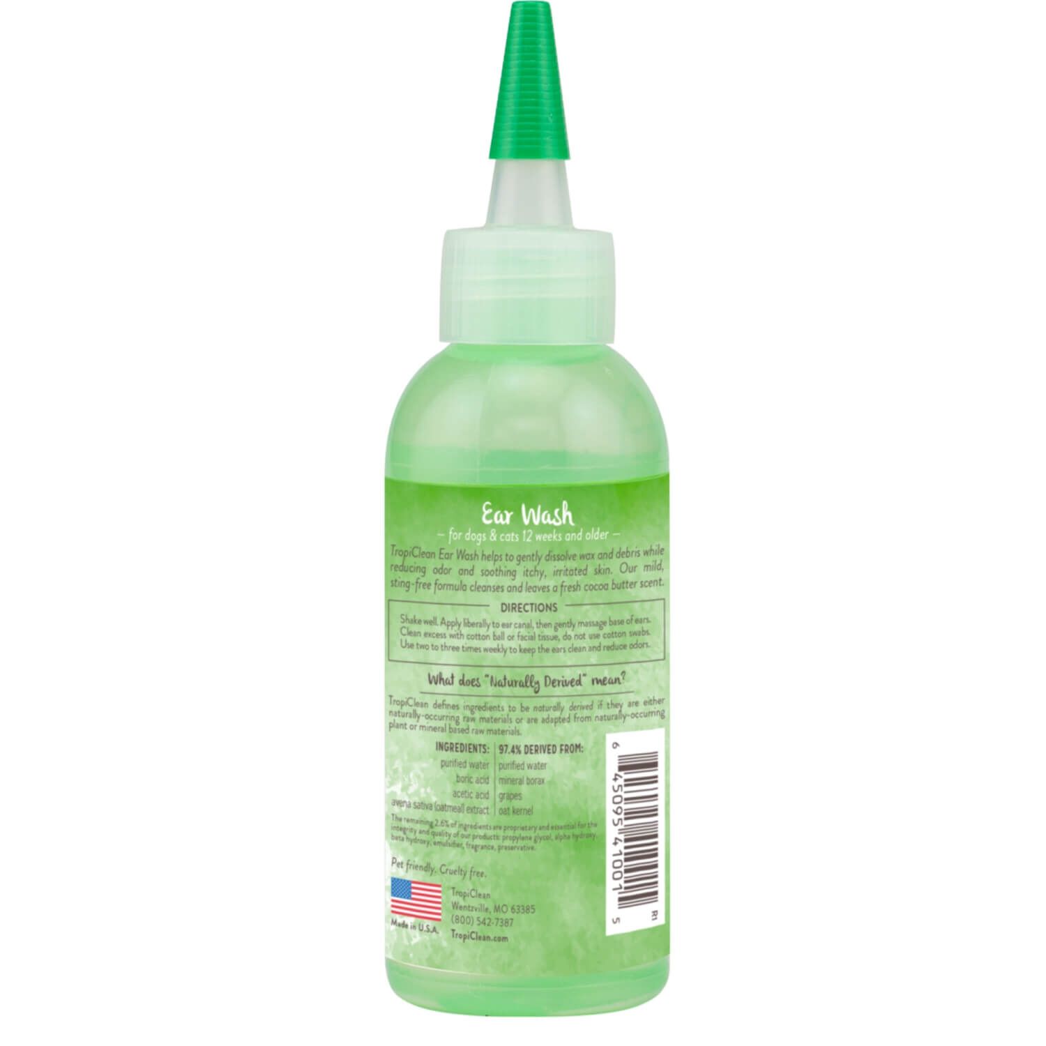 Tropiclean Alcohol Free Cocoa Butter Ear Wash For Dogs & Cats