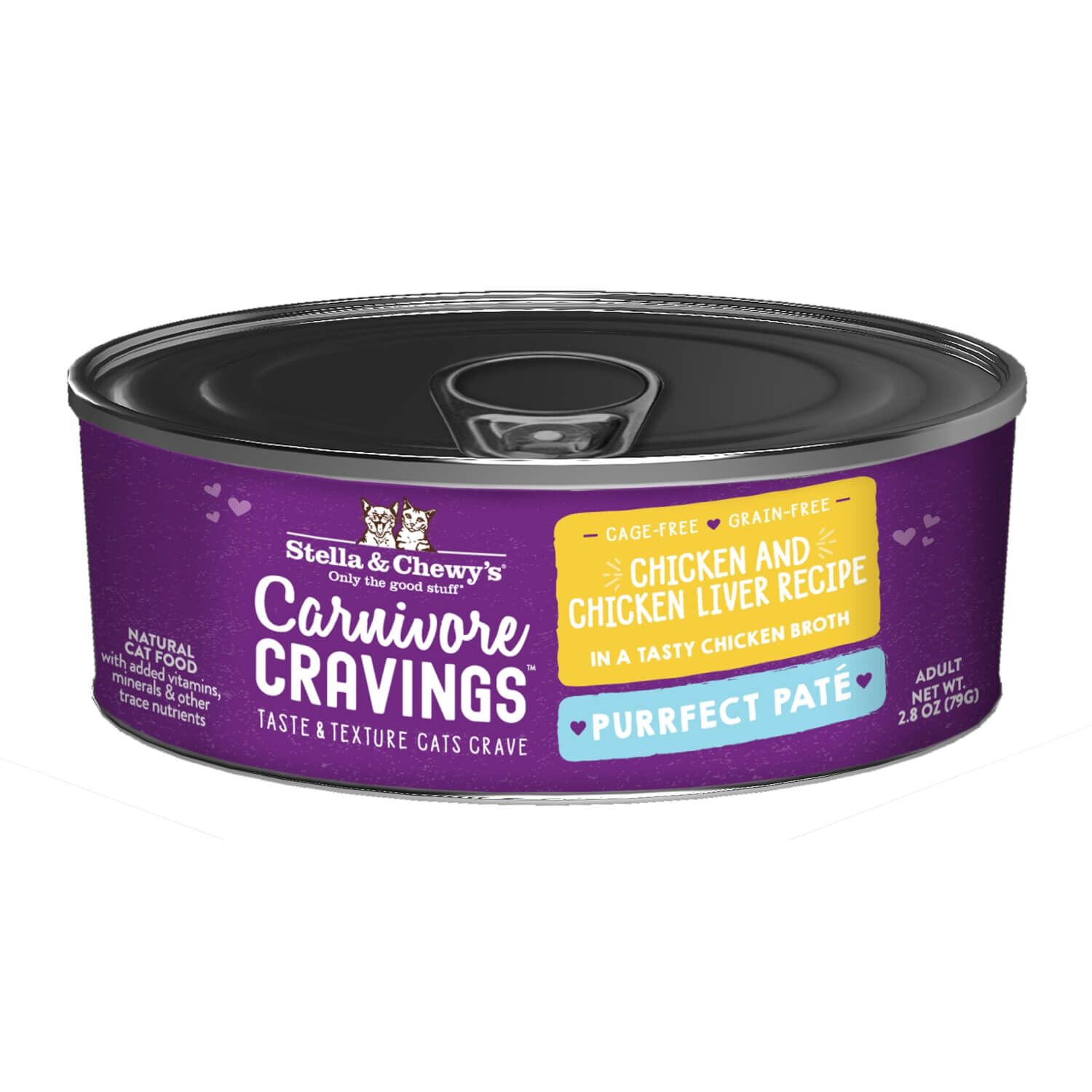 Stella & Chewy's Carnivore Cravings Purrfect Pate Chicken & Chicken Liver Pate Recipe In Broth Wet Cat Food