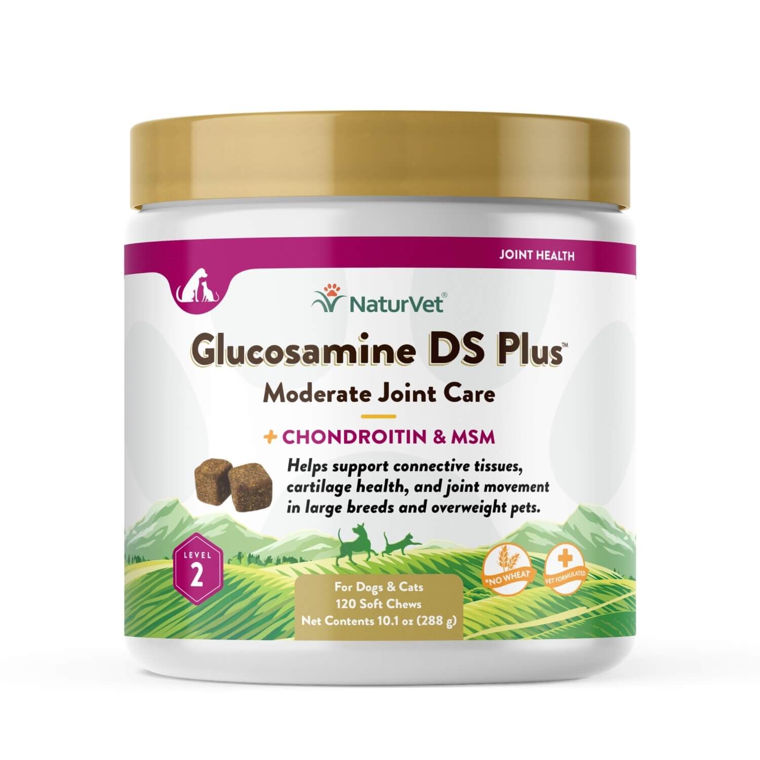Naturvet Glucosamine Ds +Chondroitin & Msm Moderate Joint Care Soft Chew Supplements For Dogs & Cats