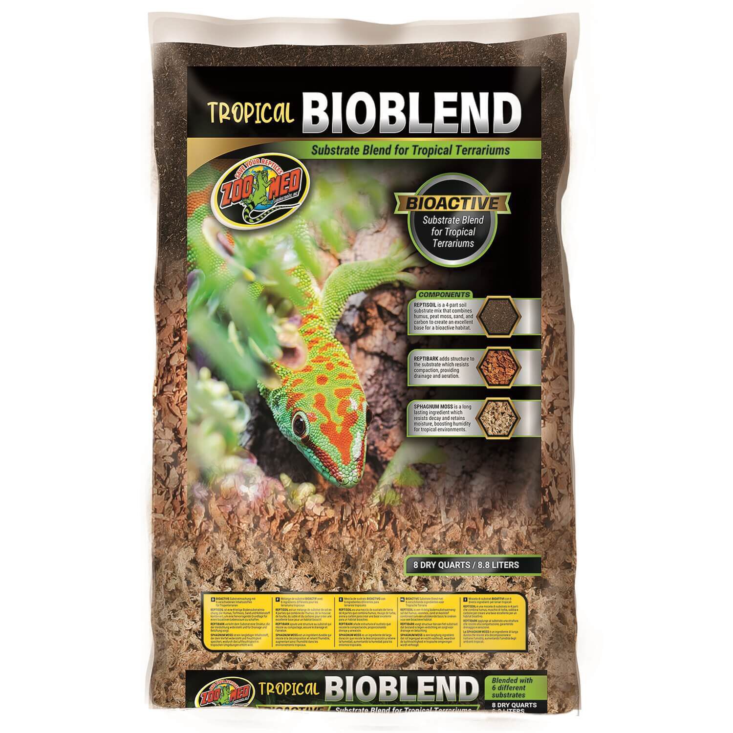 Zoo Med Tropical Bioblend Substrate For Tropical Terrariums - 8 Dry Quarts