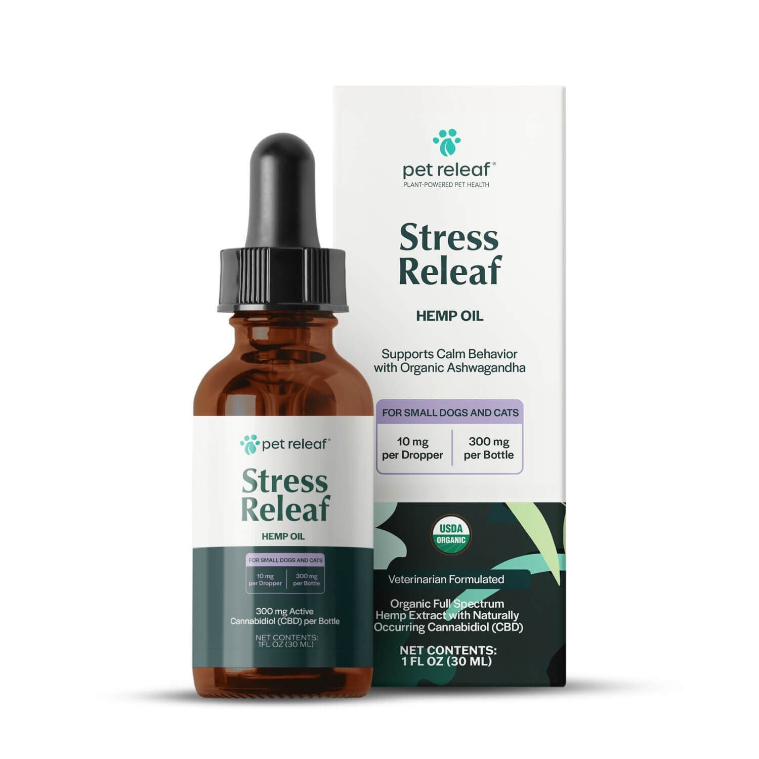 Pet Releaf Organic Stress Releaf Cbd Hemp Oil Supplement For Small Dogs & Cats