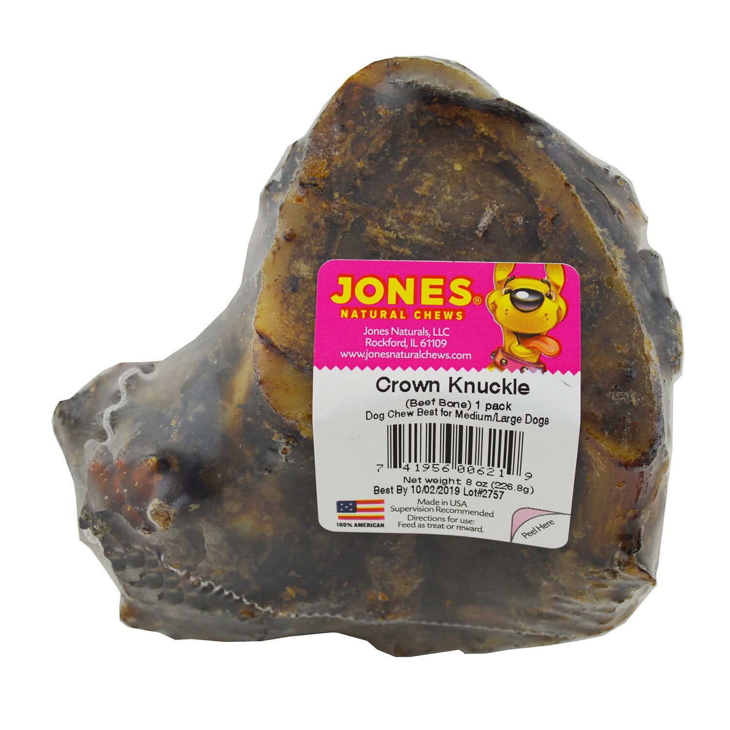 Jones Natural Chews Jones Natural Crown Knuckle Meaty Beef Bone Dog Treat