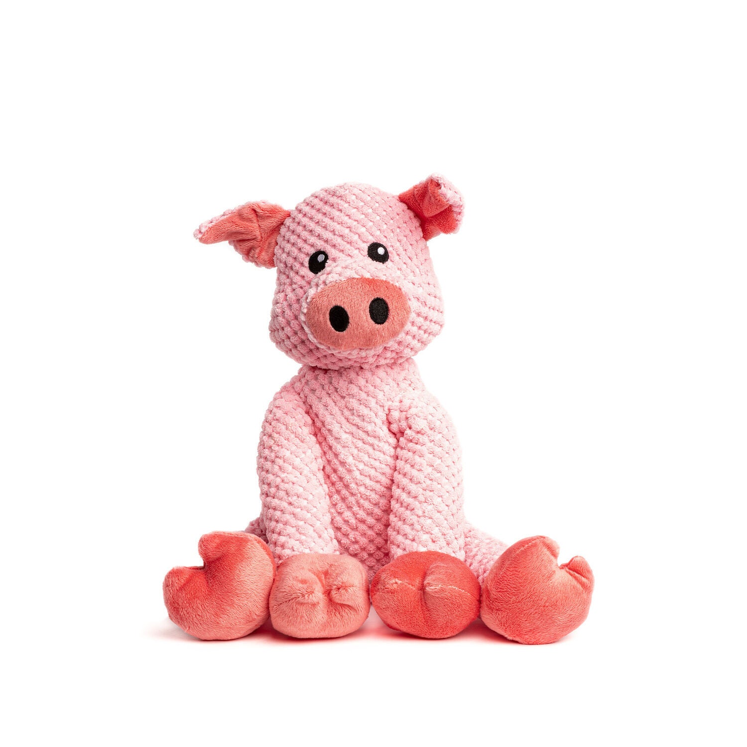 Fabdog Floppy Pig Plush Squeaky Dog Toy, 10"