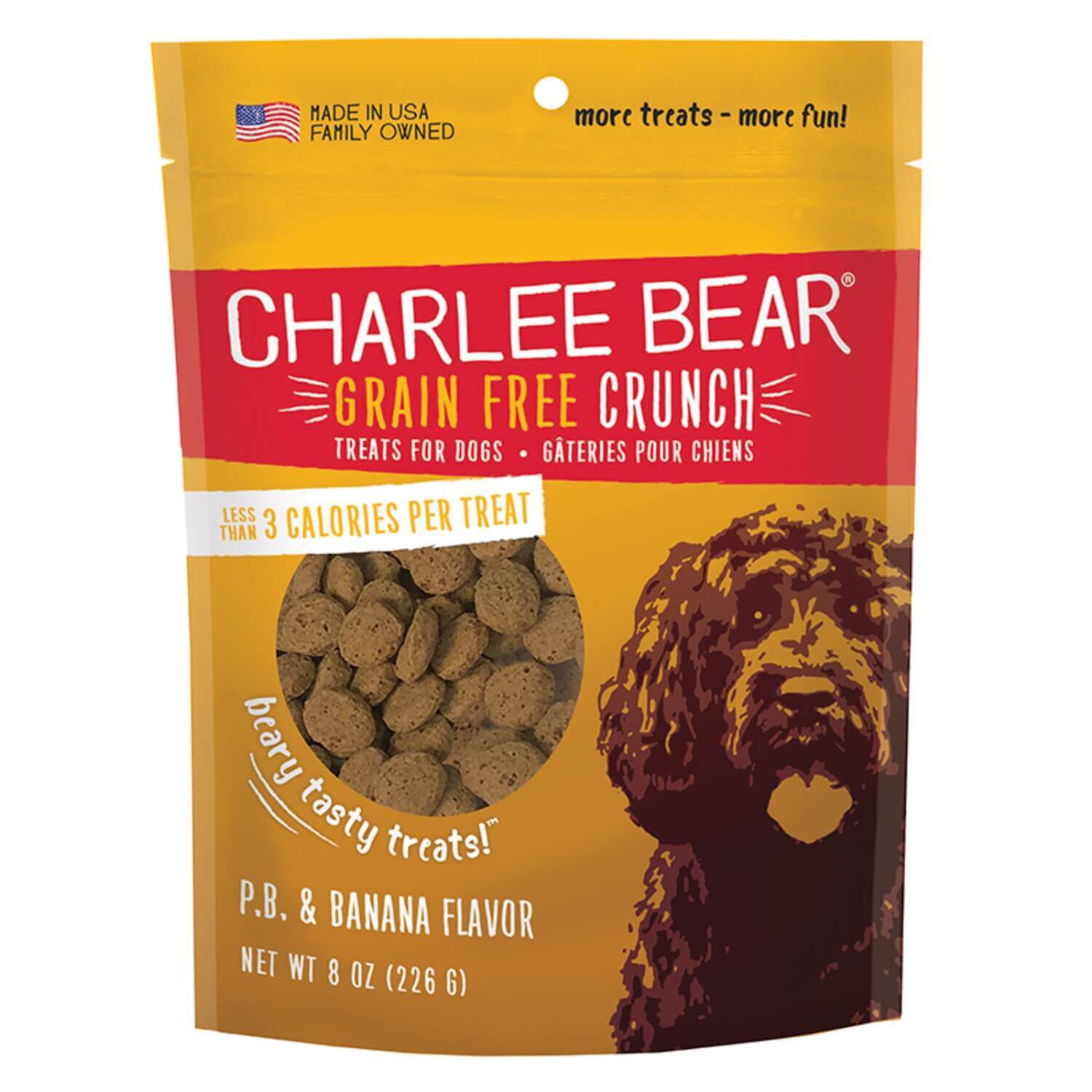 Charlee Bear Peanut Butter & Banana Crunchy Grain Free Dog Treats