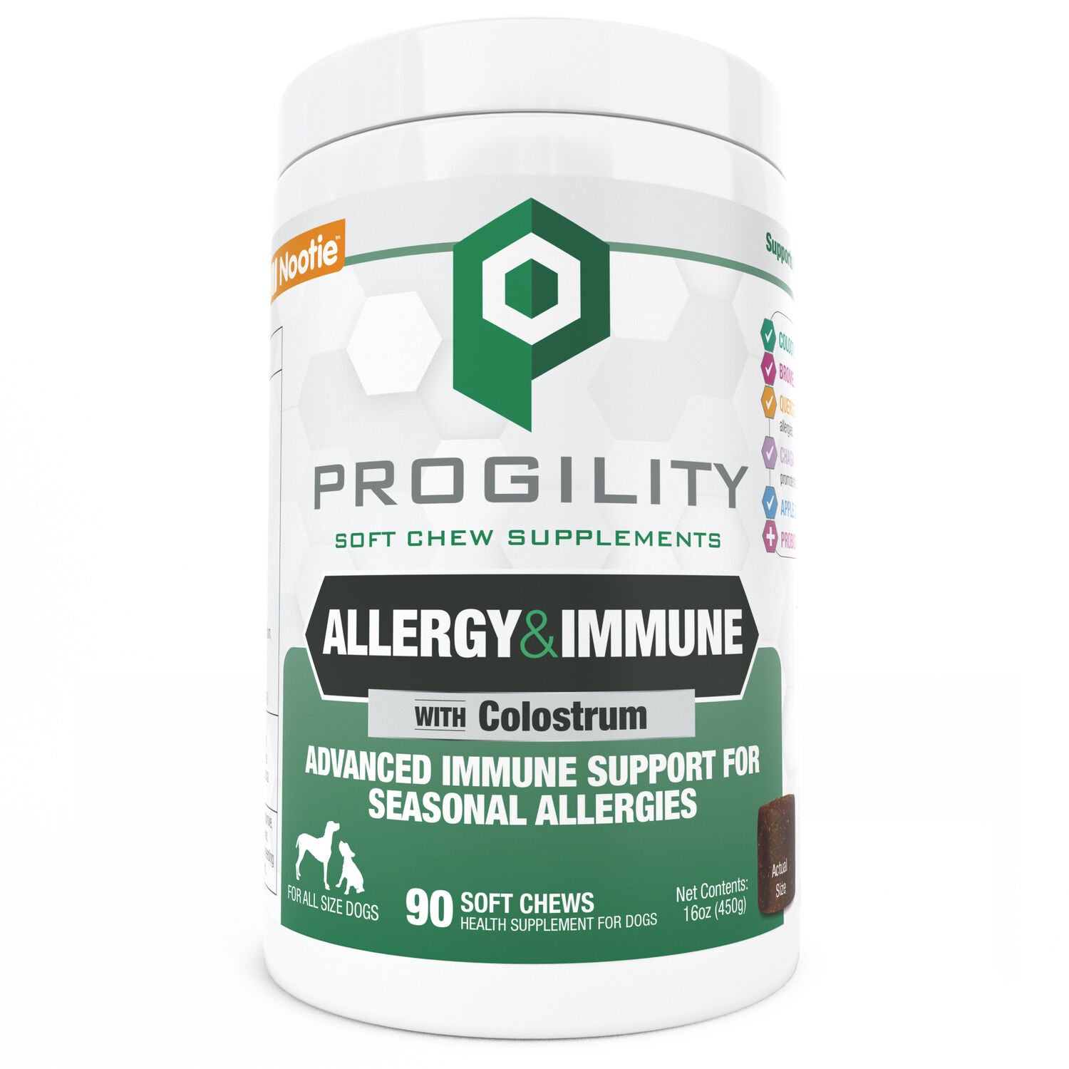Progility Allergy & Immune With Colostrum Soft Chew Dog Supplements, 90Ct
