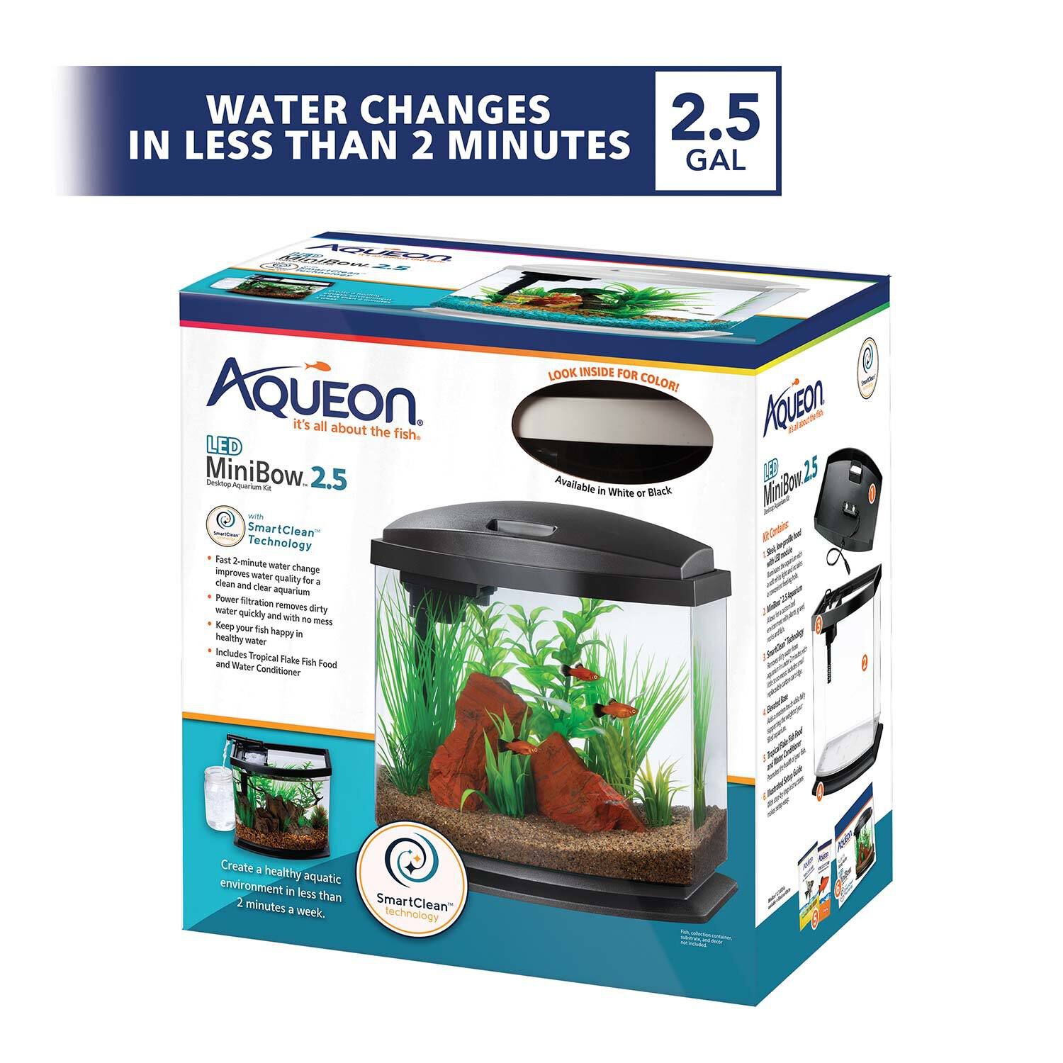 Aqueon Led Minibow Smartclean Desktop Aquarium Kit