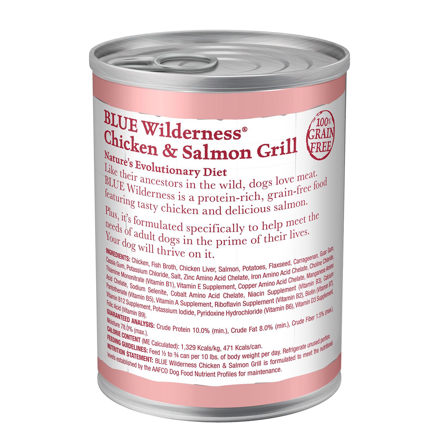 Blue Buffalo Wilderness High Protein, Natural Adult Wet Dog Food, Salmon & Chicken Grill