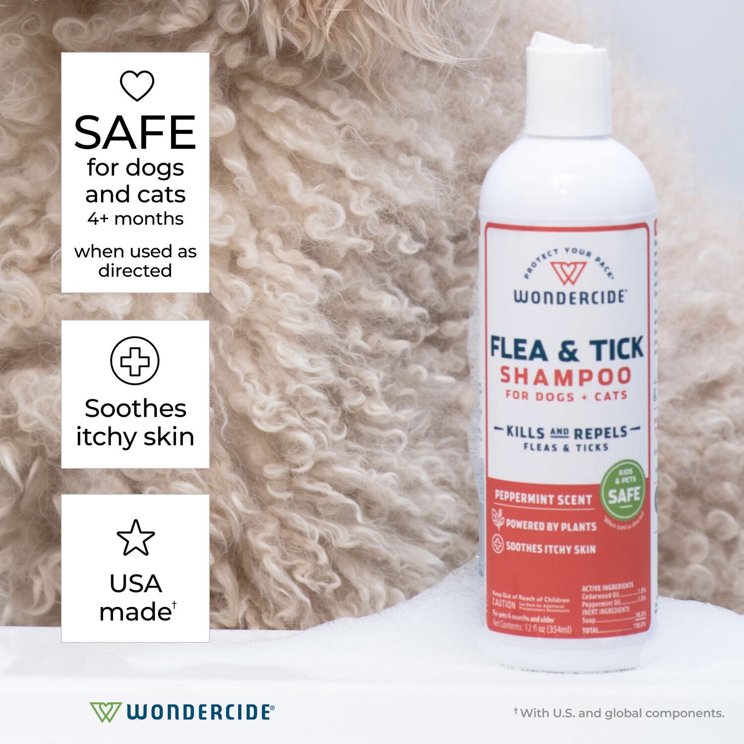 Wondercide Flea & Tick Shampoo For Dogs + Cats With Natural Essential Oils, 12Oz