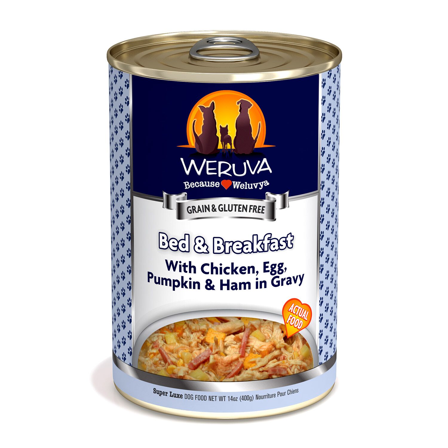 Weruva Bed & Breakfast With Chicken, Egg, Pumpkin & Ham In Gravy Wet Dog Food, 14-Oz