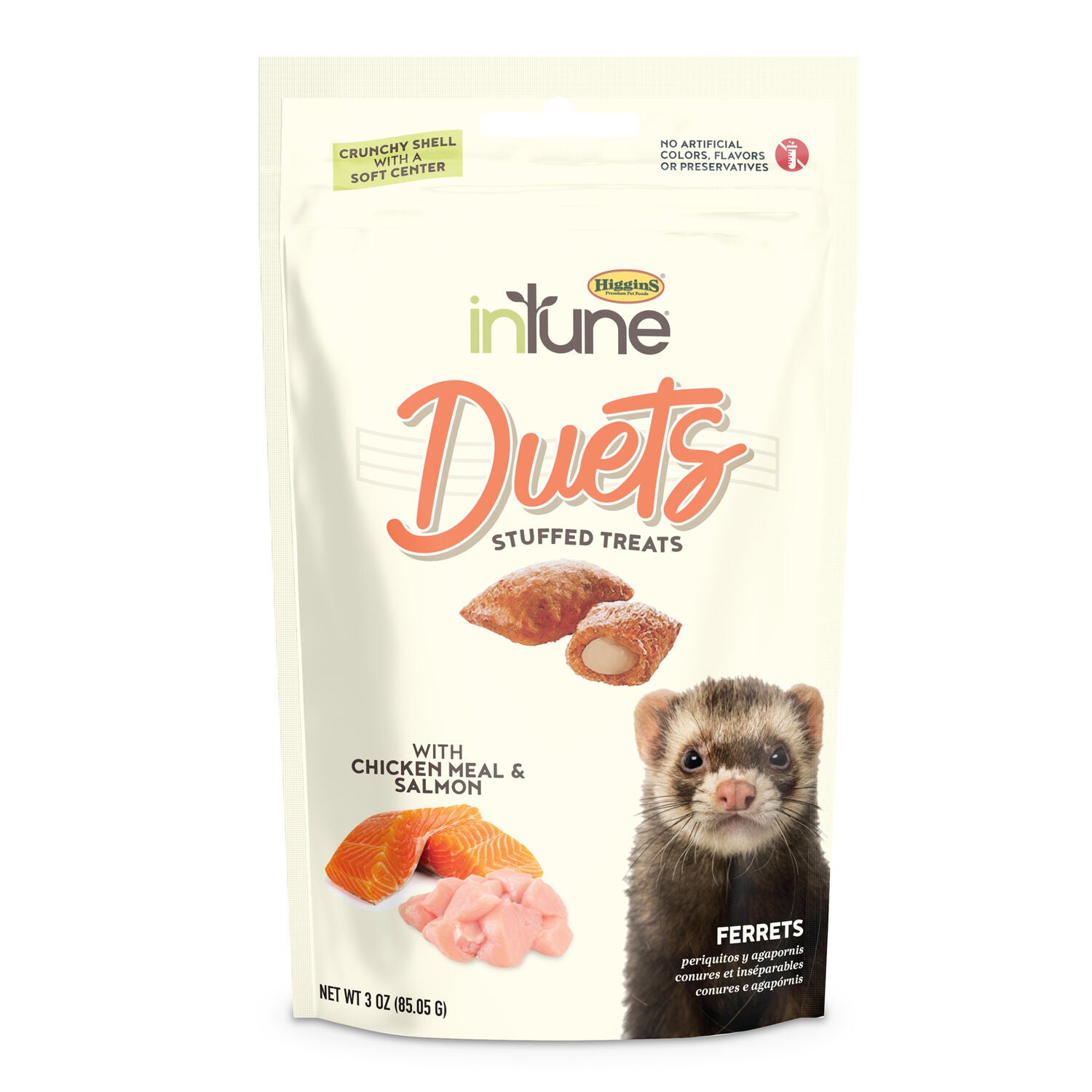 Higgins Intune Duets Chicken Meal & Salmon Treat For Ferrets, 3Oz