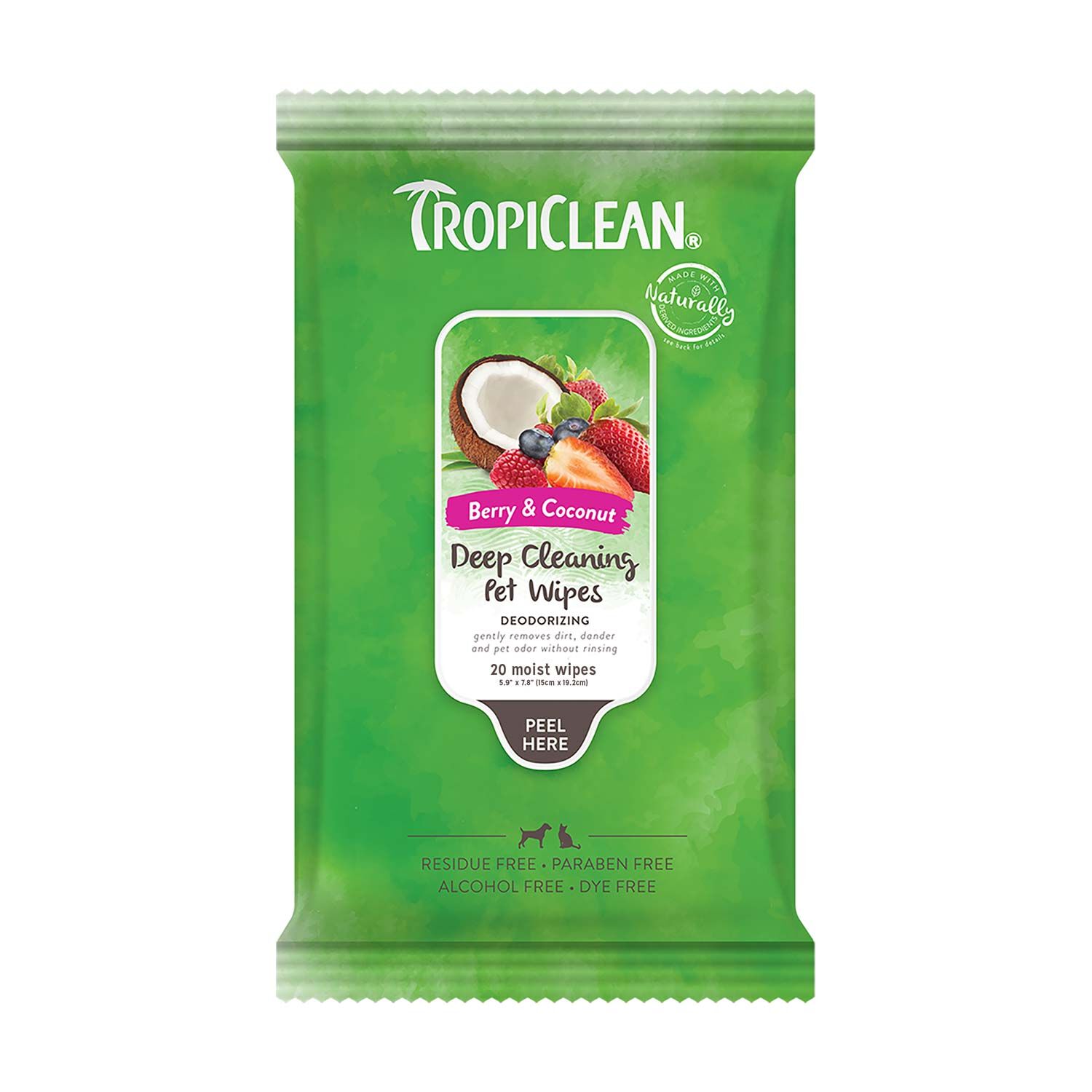 Tropiclean Deep Cleaning Pet Wipes - Deodorizing Wipes For Dogs & Cats