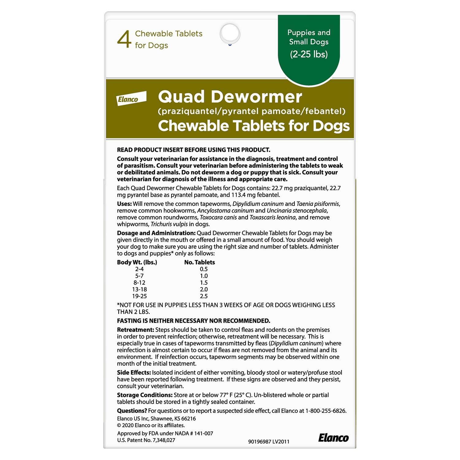 Elanco Quad Dewormer For Small Dogs