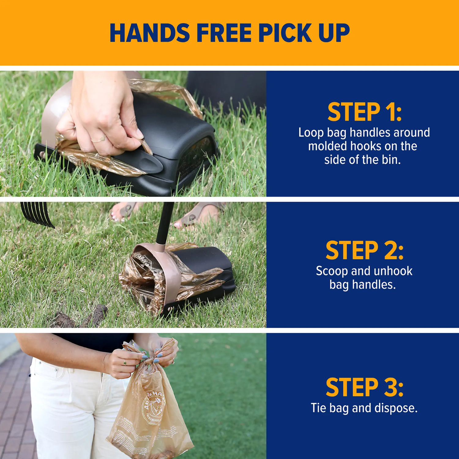 Arm & Hammer Fresh Scent Waste Bags For Swivel Bin & Rake Dog Pooper Scooper, 20 Count