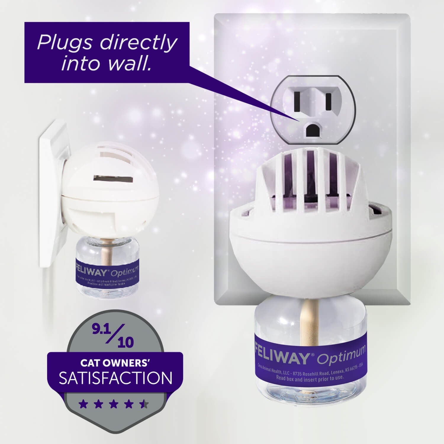 Feliway Optimum Cat,Enhanced Calming Pheromone Diffuser Starter Kit For Cats 30 Day Starter Kit