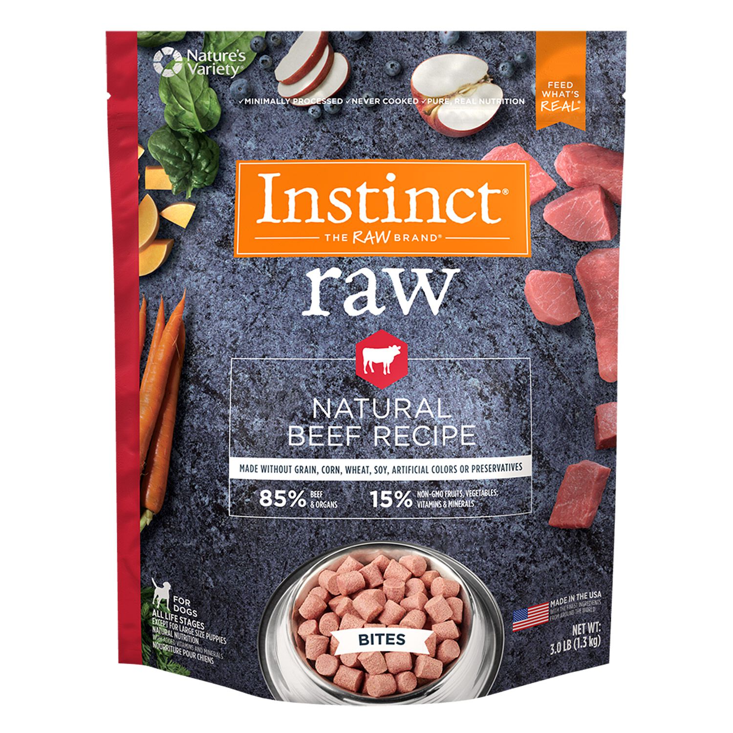 Instinct Raw Frozen Beef Bites Frozen Dog Food