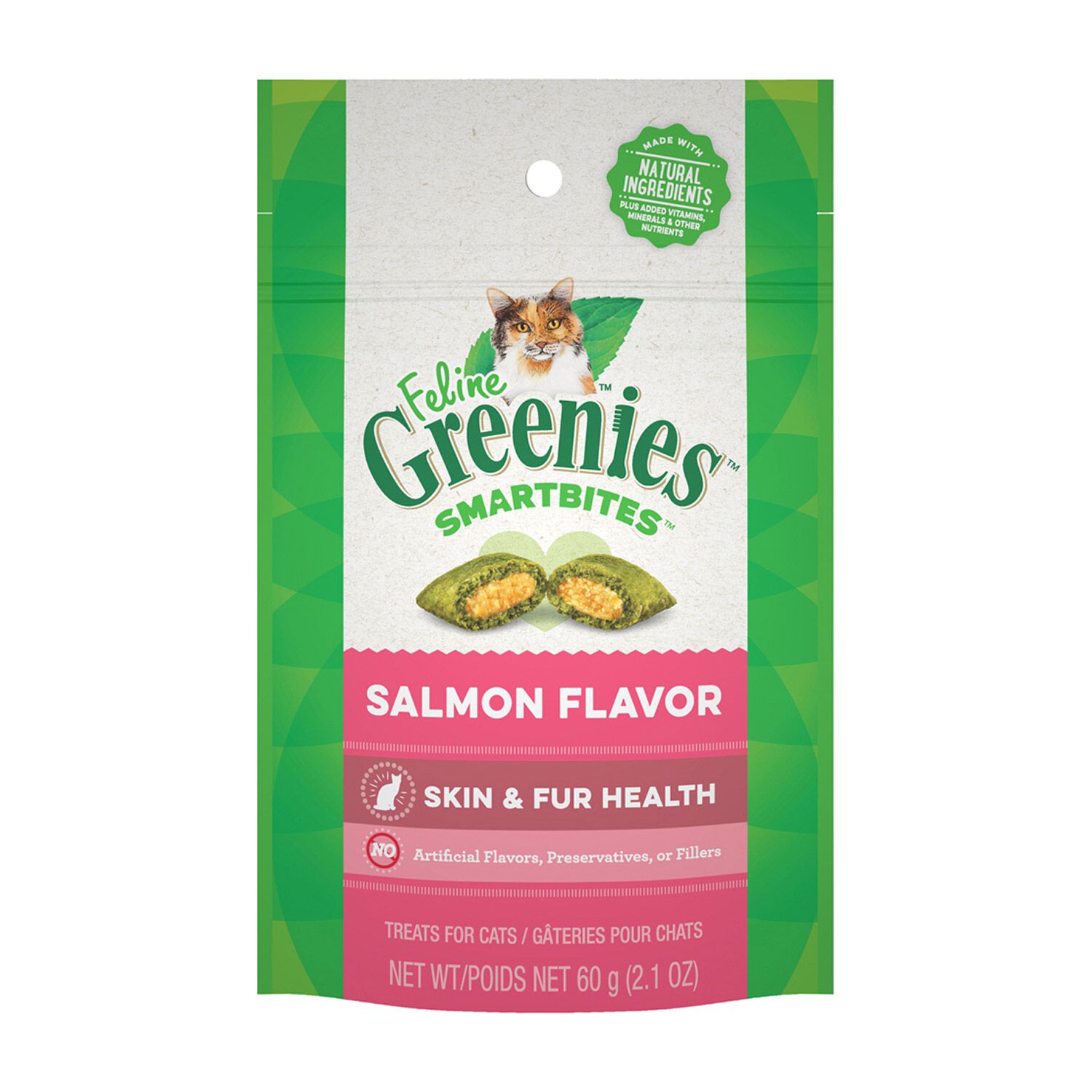 Greenies Smartbites Skin & Fur Treats Salmon Flavor Dental Treat