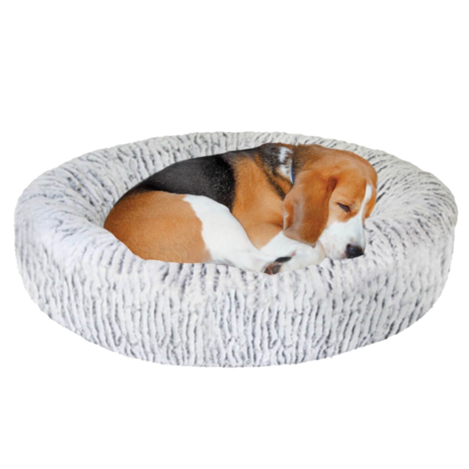 Sleep Zone Ethical Products Two-Tone Plush Pet Bed -White/Black