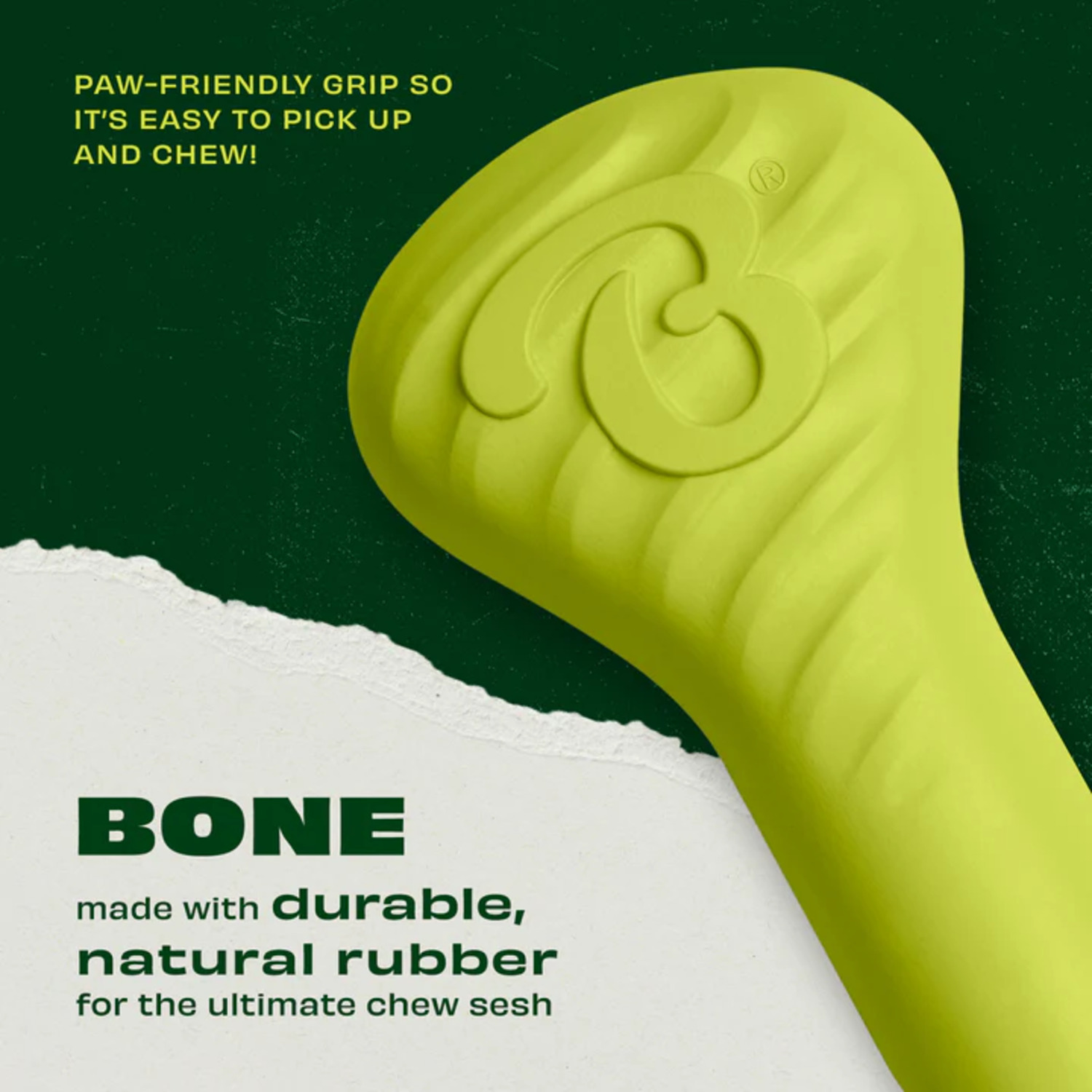 Benebone Rubber Bone Dog Toy, Medium