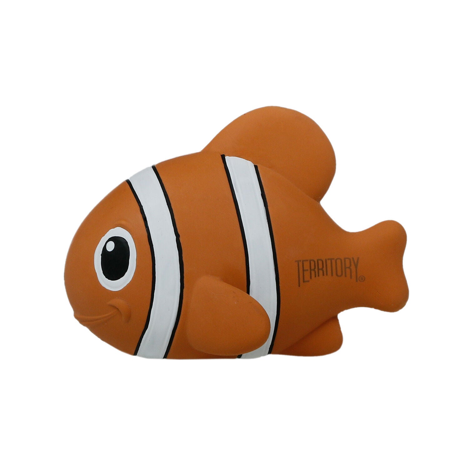 Territory Natural Rubber Clown Fish Squeaker Dog Toy, 5"