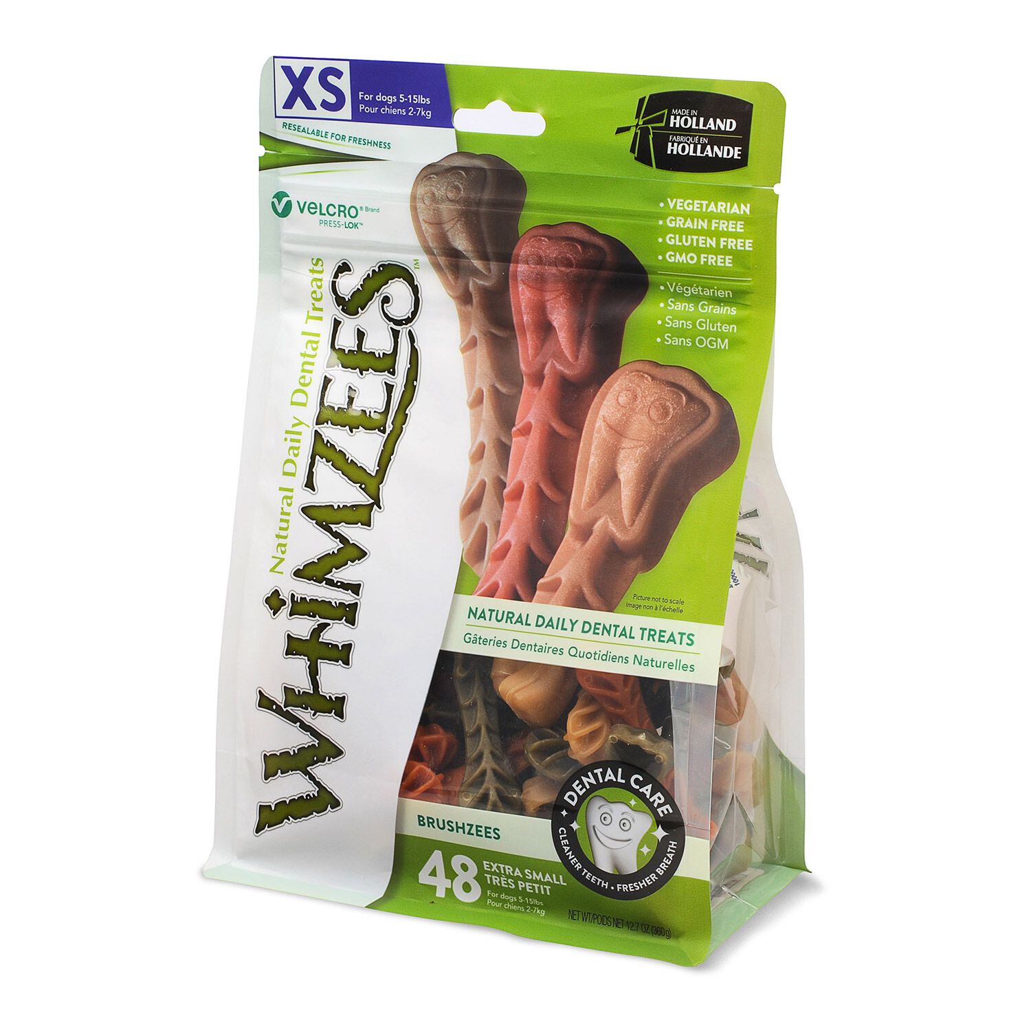 Whimzees Breshzees Grain-Free Dog Dental Treats, Xs For Dogs 5-15 Lbs