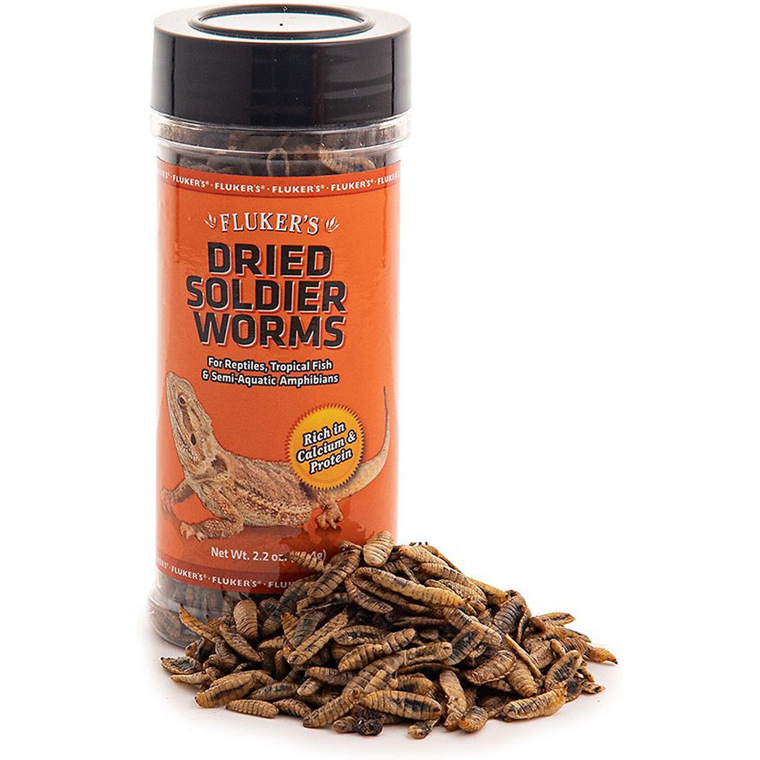 Fluker's Dried Soldierworms Reptile Food, 2.2-Oz