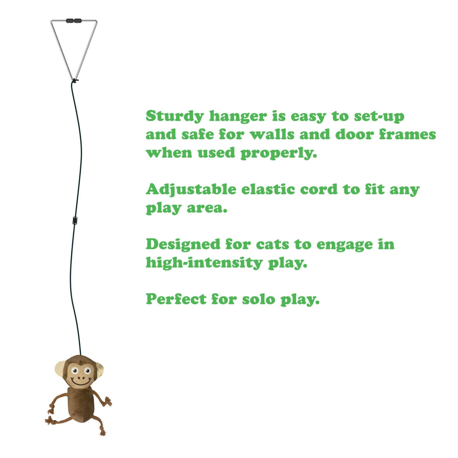 Meowijuana Jump 'N' Jamb Funky Monkey Hanging Refillable Catnip Cat Toy