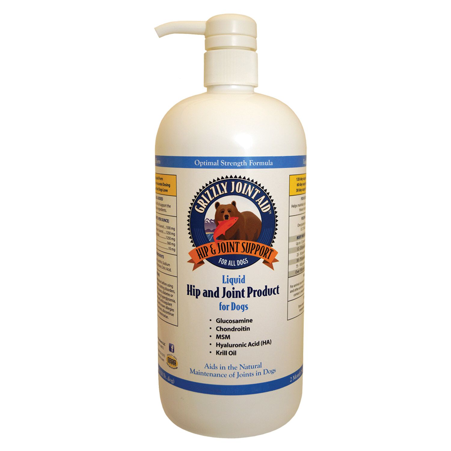 Grizzly Functions Hip & Joint Aid Liquid Dog Supplement, 32-Oz