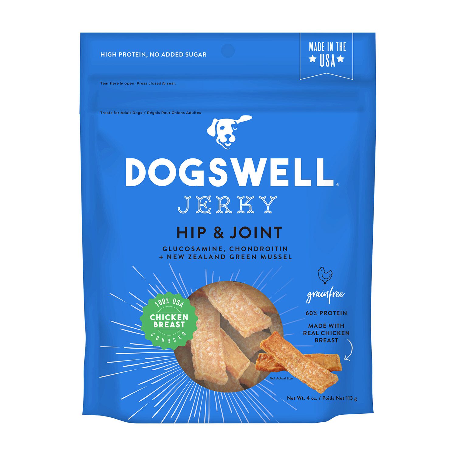 Dogswell Hip & Joint Grain-Free Chicken Jerky Dog Treats, 24-Ounce