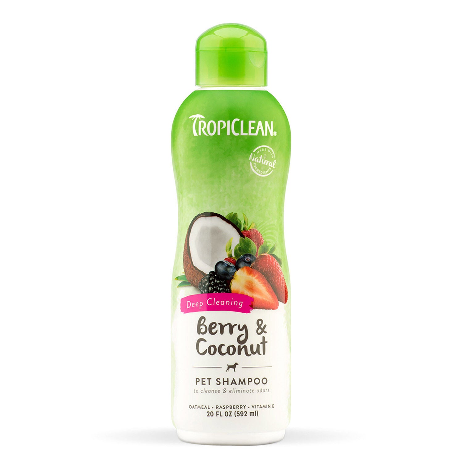 Tropiclean Berry & Coconut Deep Cleansing Cat & Dog Shampoo, 20-Oz Bottle