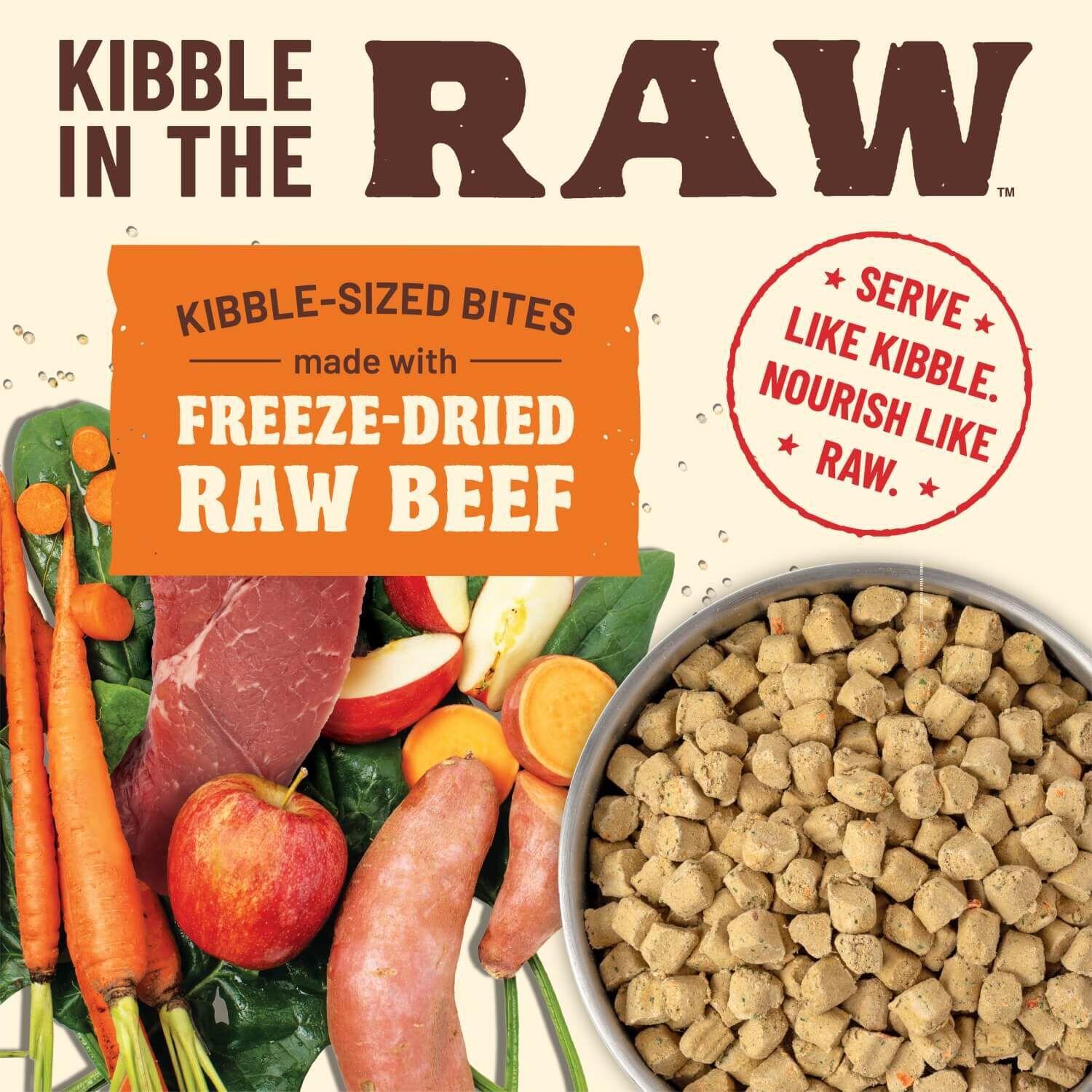 Primal Kibble In The Raw Beef Recipe Freeze Dried Dog Food