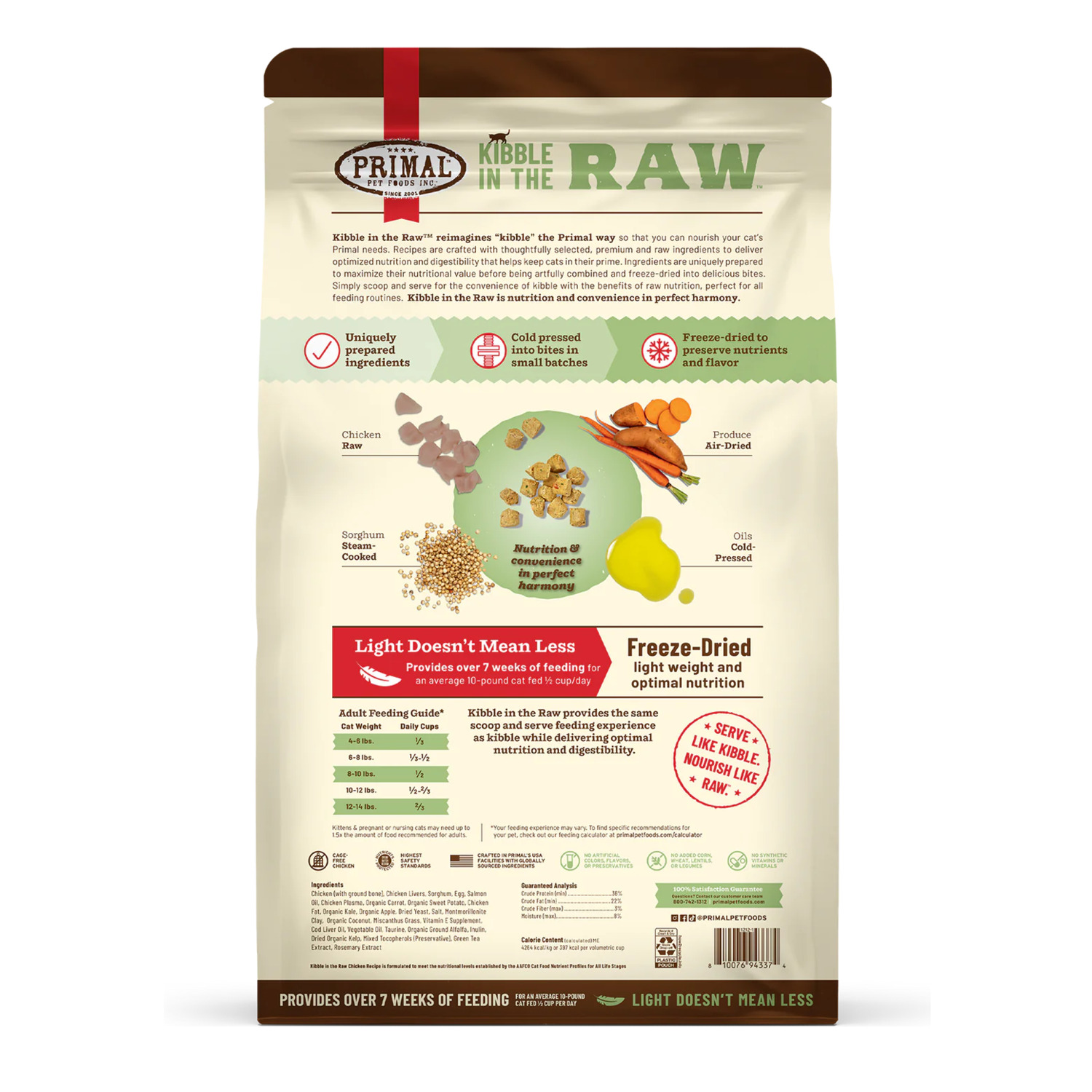Primal Kibble In The Raw Chicken Recipe Freeze-Dried Raw Cat Food, 4Lb