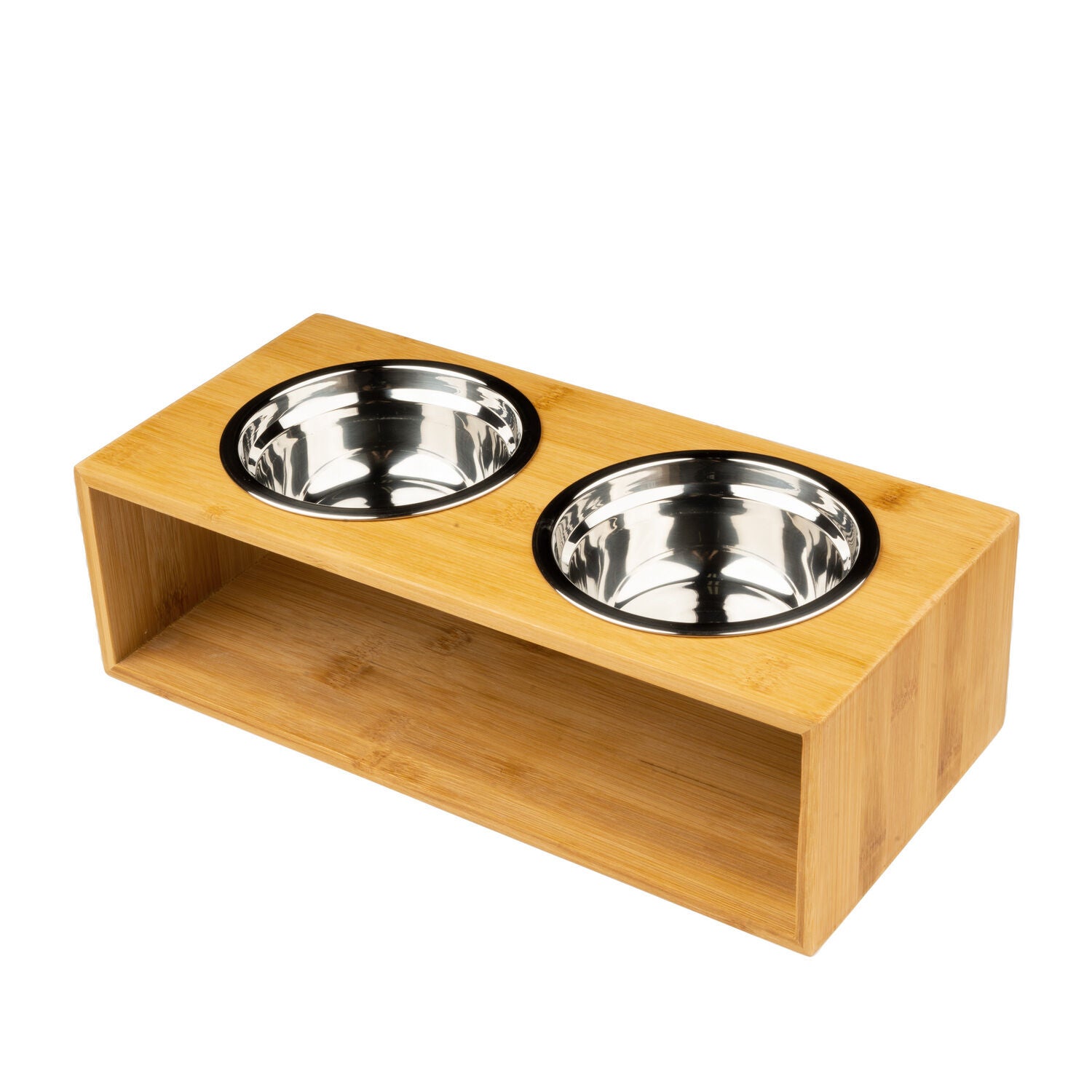 Simply Dog Wooden Double Diner Elevated Dog Feeder & Dog Bowls