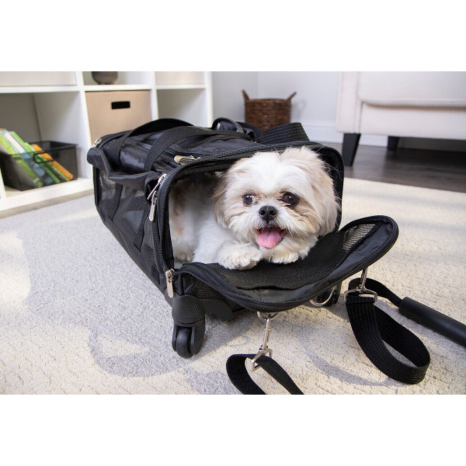 Sherpa Ultimate On Wheels Airline Approved Soft Sided Dog & Cat Carrier, Black, Large