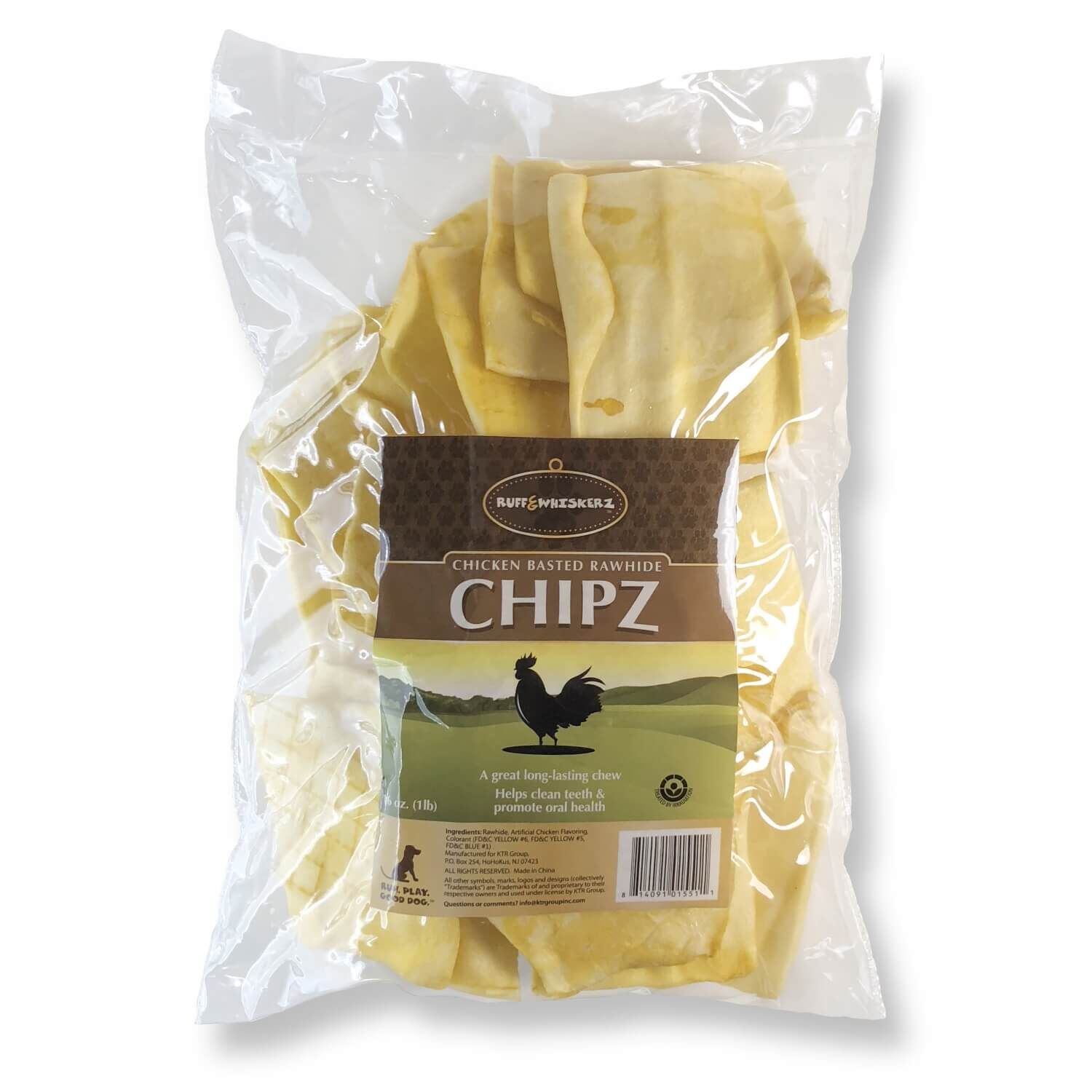Ruff & Whiskerz Chicken Basted Natural Rawhide Chipz Dog Treats