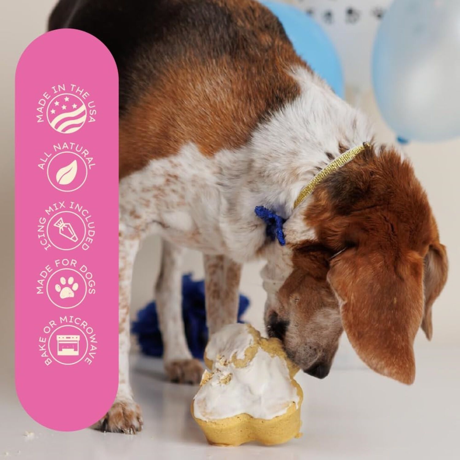 Puppy Cake Dog Birthday Cake Kit- Birthday Cake Mix, Icing, Candle & Silicone Baking Dish