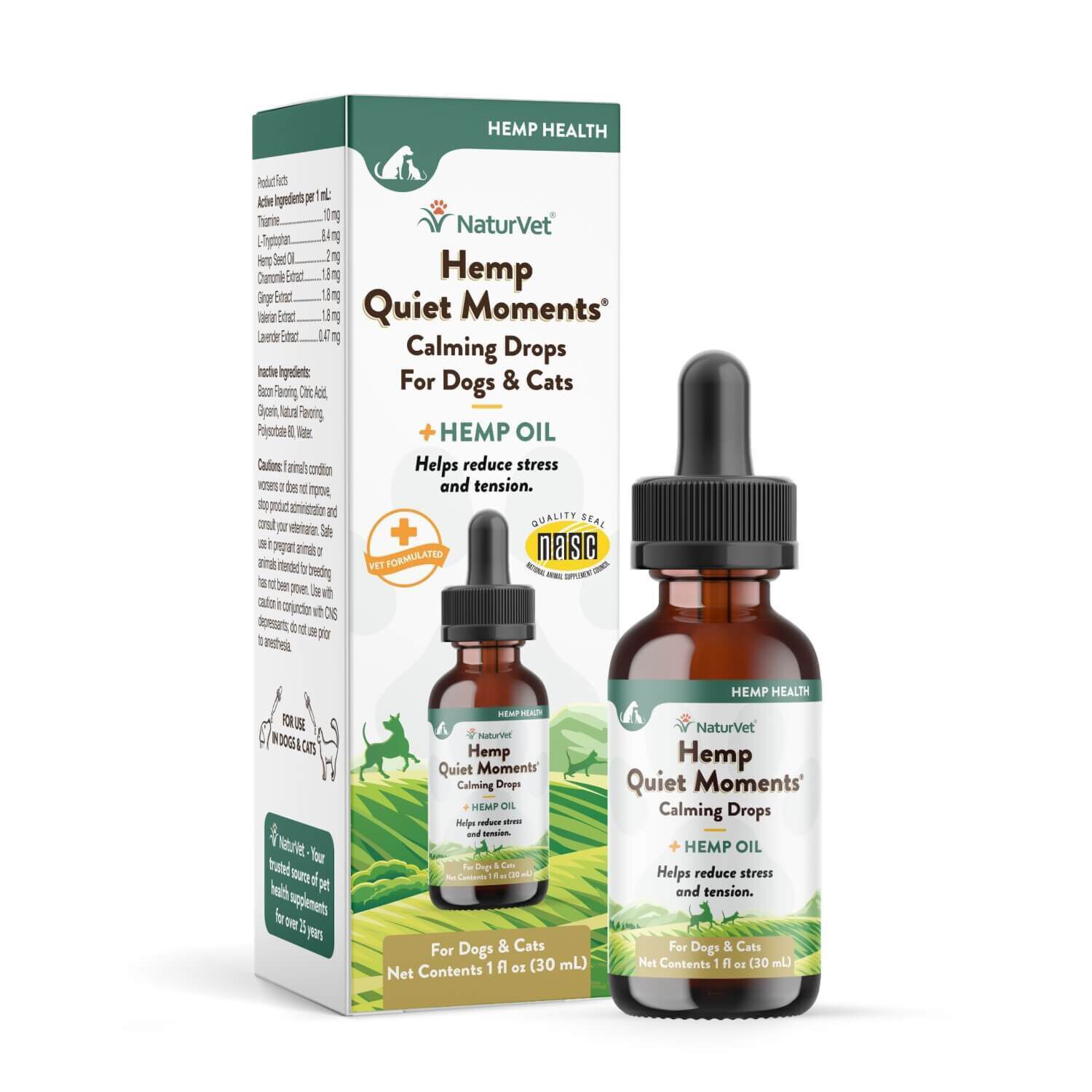 Naturvet Hemp Quiet Moments Calming Aid Drops For Dogs & Cats