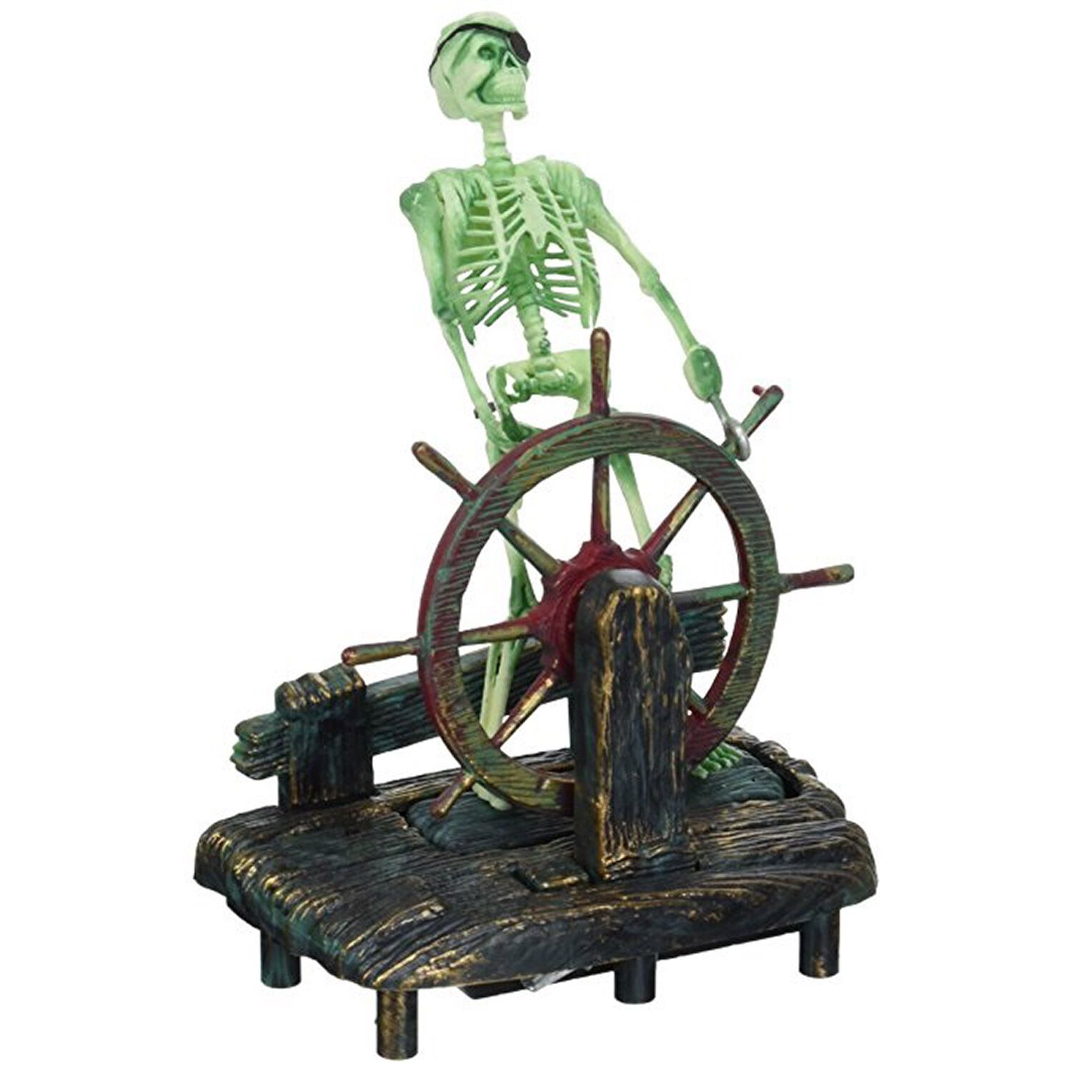 Penn-Plax Air Action Aerating Skeleton On Wheel Aquarium Ornament