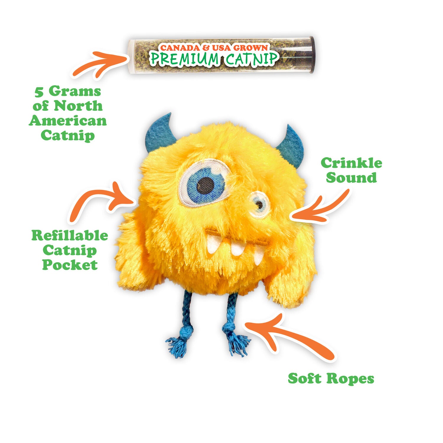 Meowijuana Get Silly Furry Fiend Refillable Catnip Cat Toy & Catnip