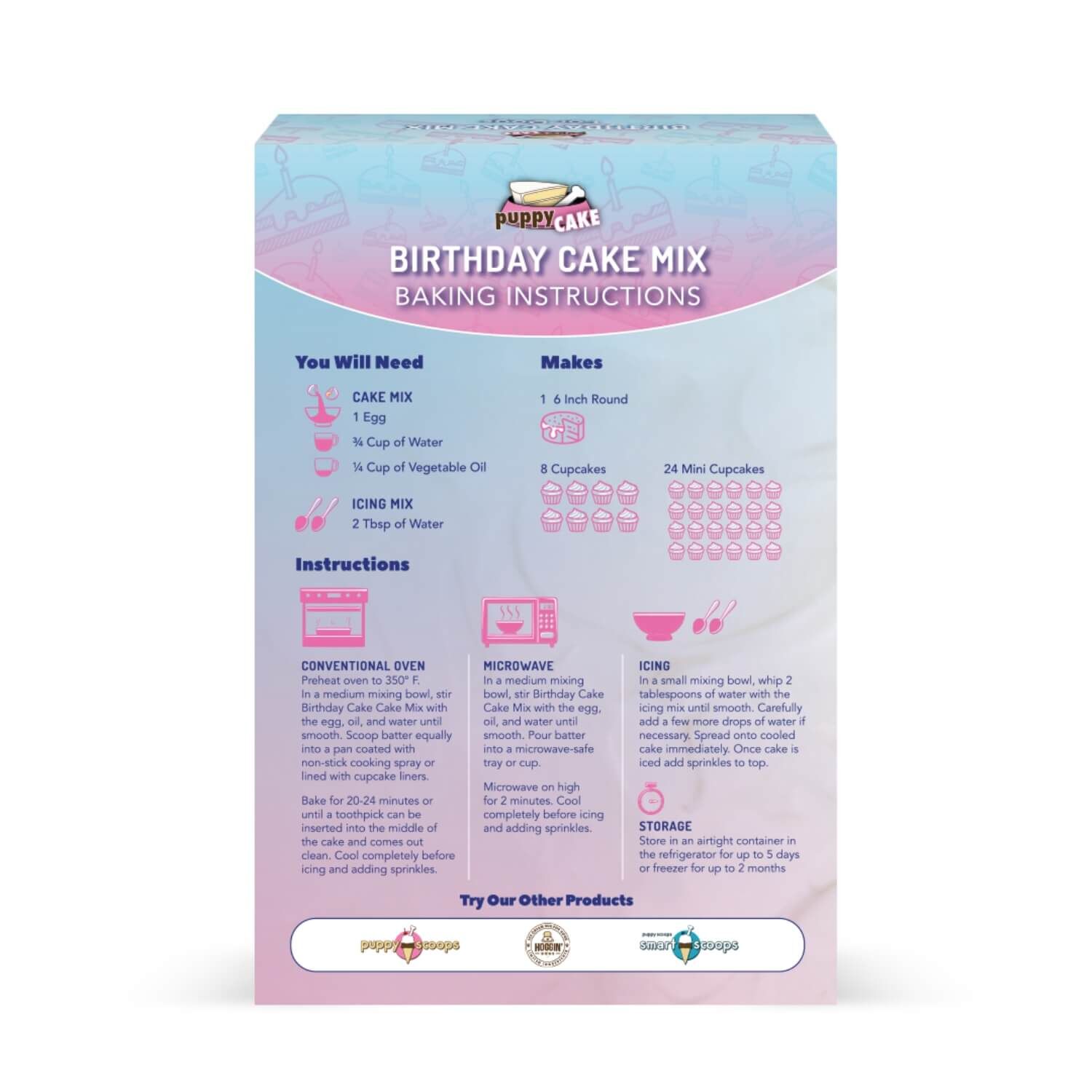 Puppy Cake Dog Cake Mix Dog Treat - Birthday Cake Flavored With Pupfetti Sprinkles