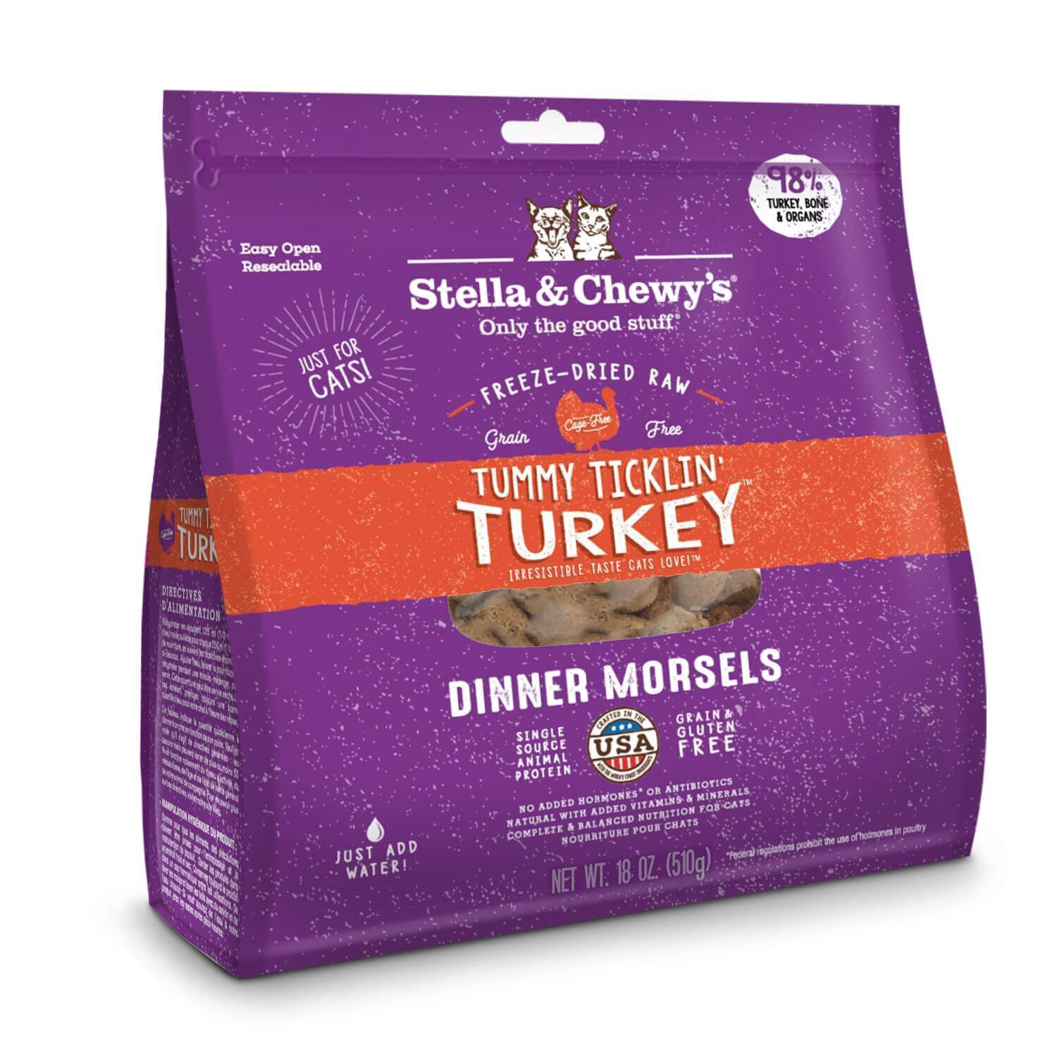 Stella & Chewy's Tummy Ticklin' Turkey Recipe Freeze-Dried Cat Food