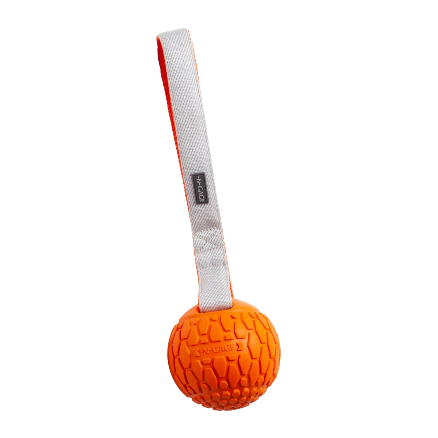 N-Gage Handler Squeaker Ball With Handle Dog Toy, Regular - Orange