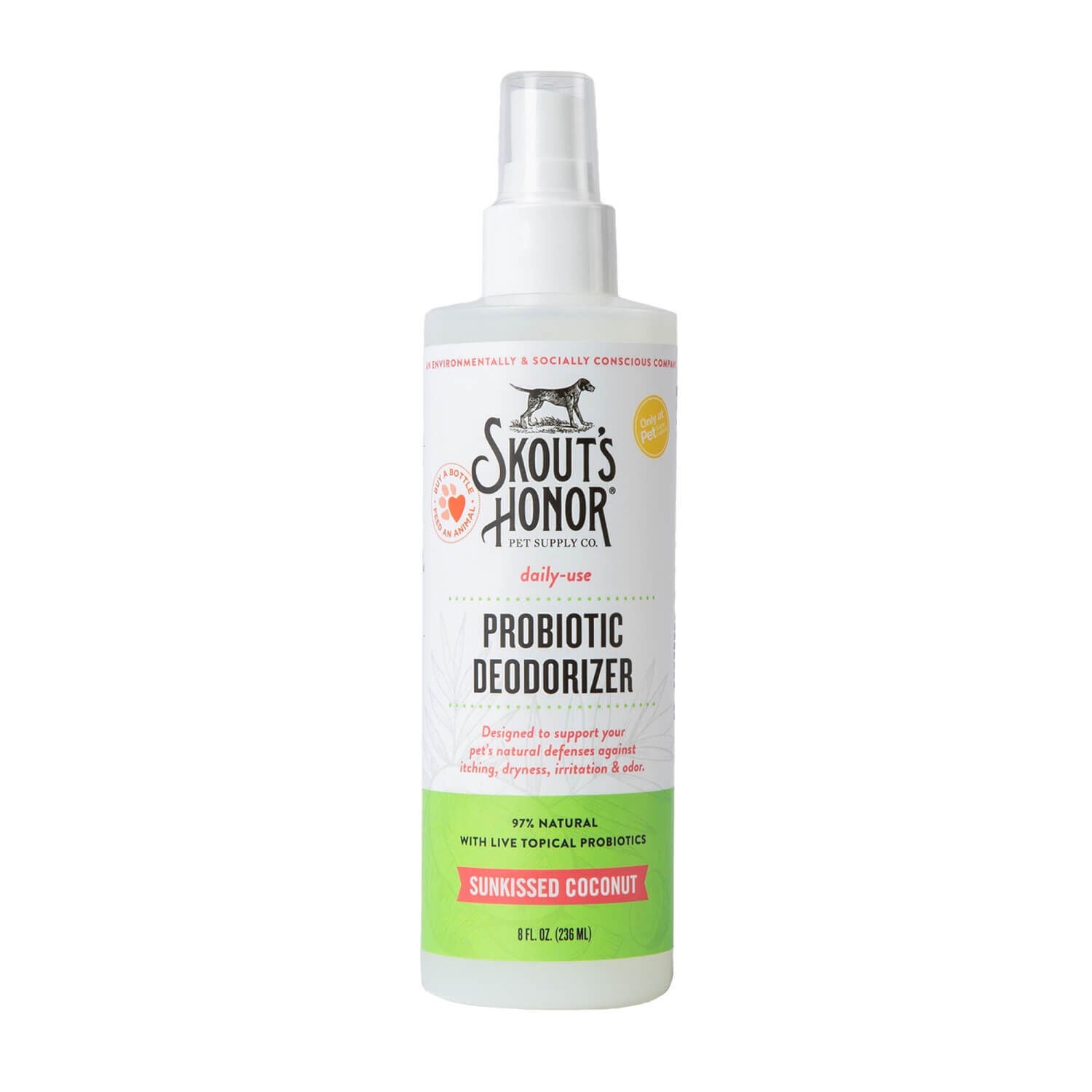 Skout's Honor Probiotic Deodorizer Dog Spray, Sunkissed Coconut, 8Oz
