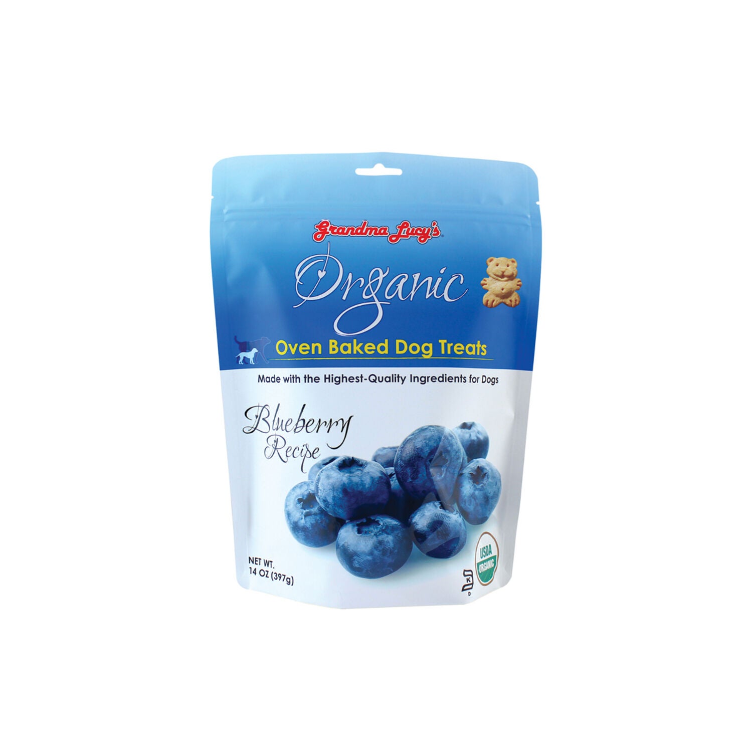 Grandma Lucys Organic Baked Dog Treats, Blueberry - 14Oz